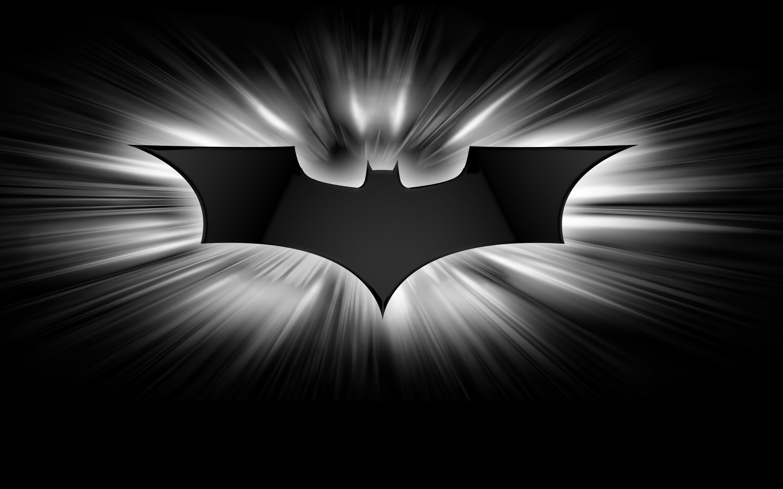 Logo di Batman, Il cavaliere oscuro, Raggi di luce, 2K, sfondo per PC