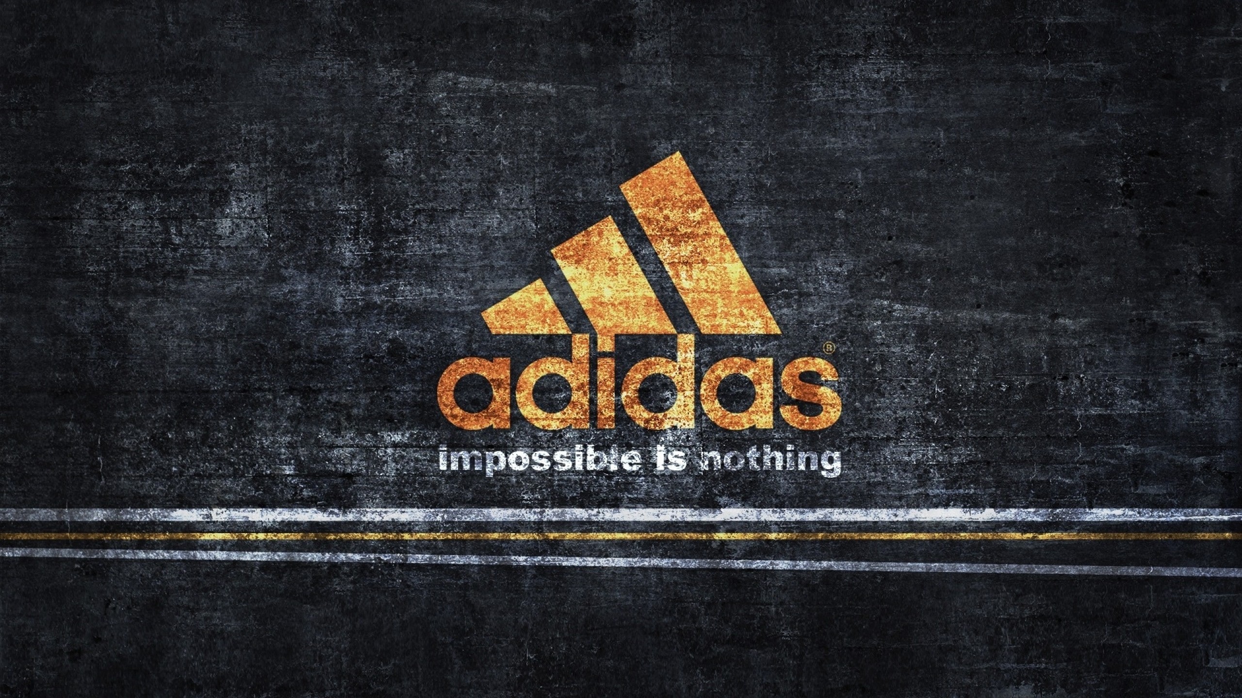 Adidas, Impossible Is Nothing, Logo, Oro, 2K, sfondo Windows 11
