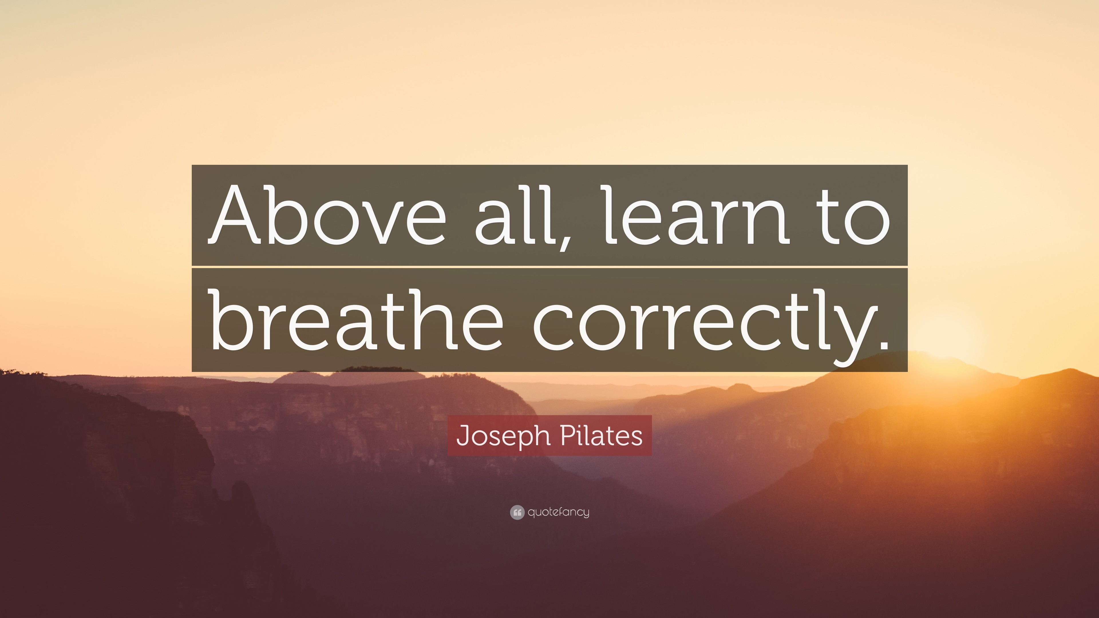 Joseph Pilates, Citazione, Tramonto, Montagne, 16:9 4K, sfondo widescreen