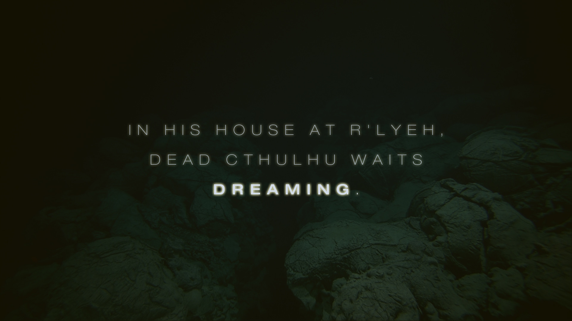 Cthulhu, R'lyeh, Citazione, H. P. Lovecraft, Full HD, sfondo Windows 11