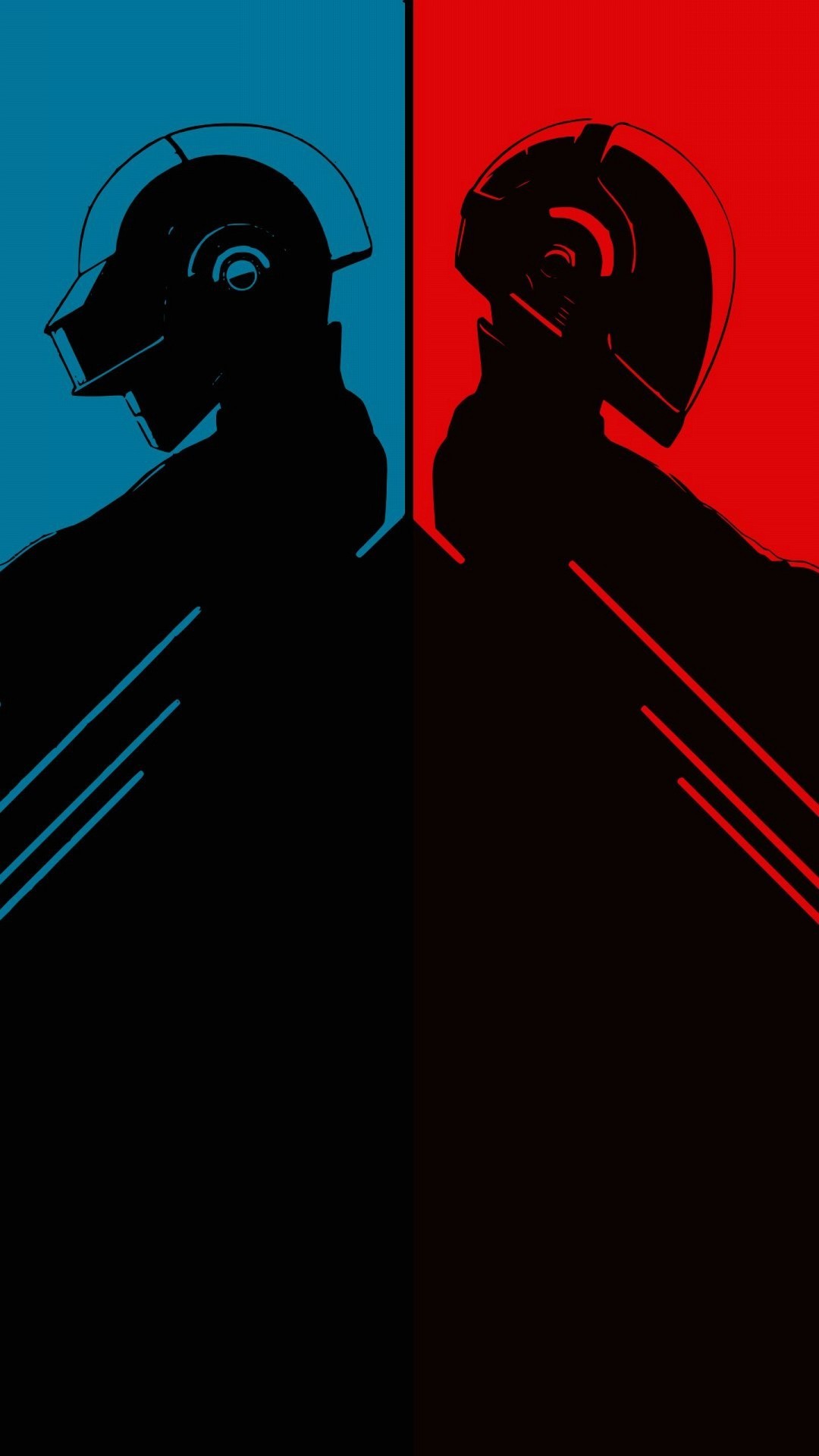 Daft Punk, Caschi, Blu, Rosso, Full HD, schermata di blocco iPhone 6