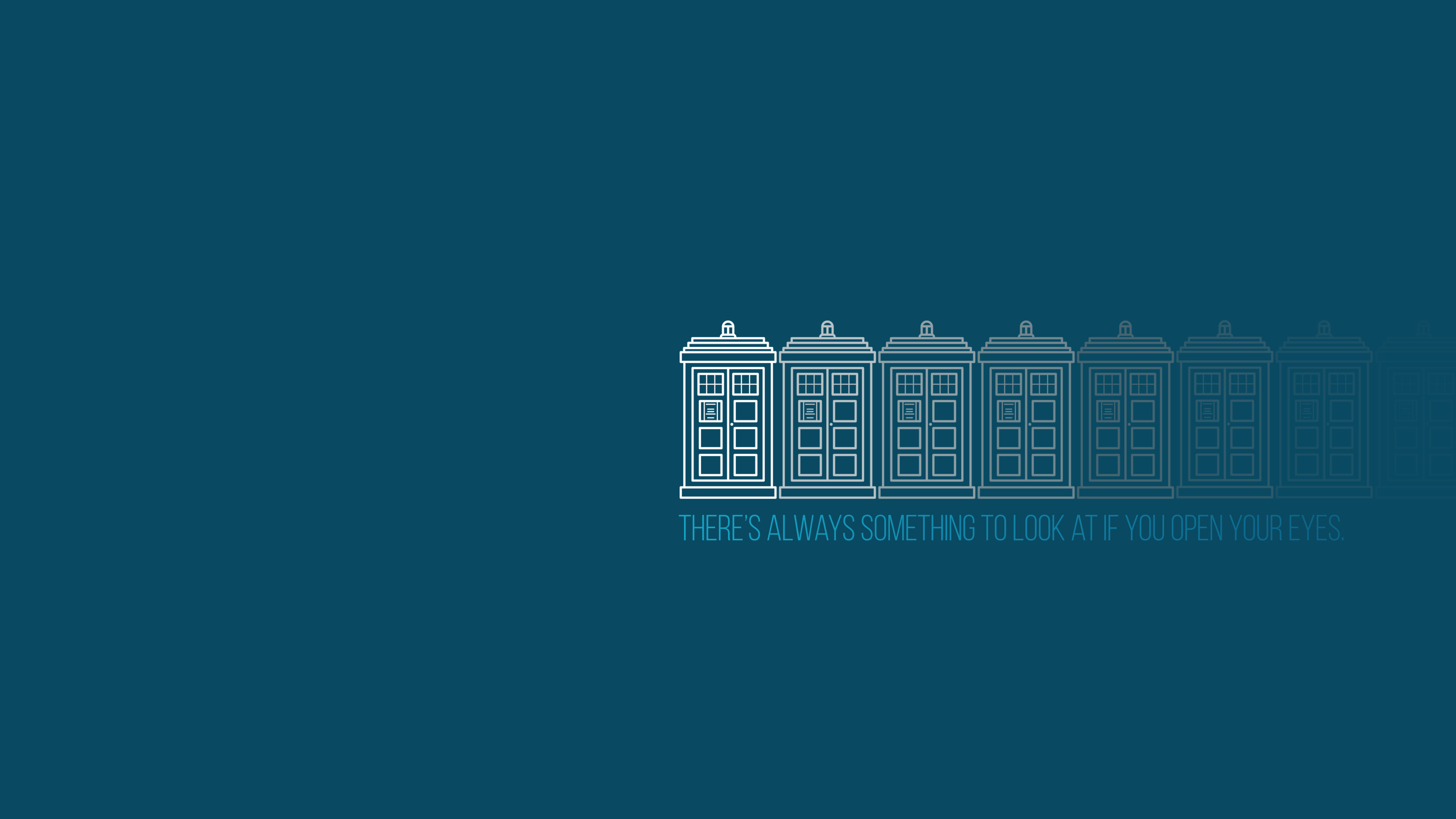 TARDIS, Doctor Who, Minimalista, Blu petrolio, Citazione, 3840x2160, sfondo per PC