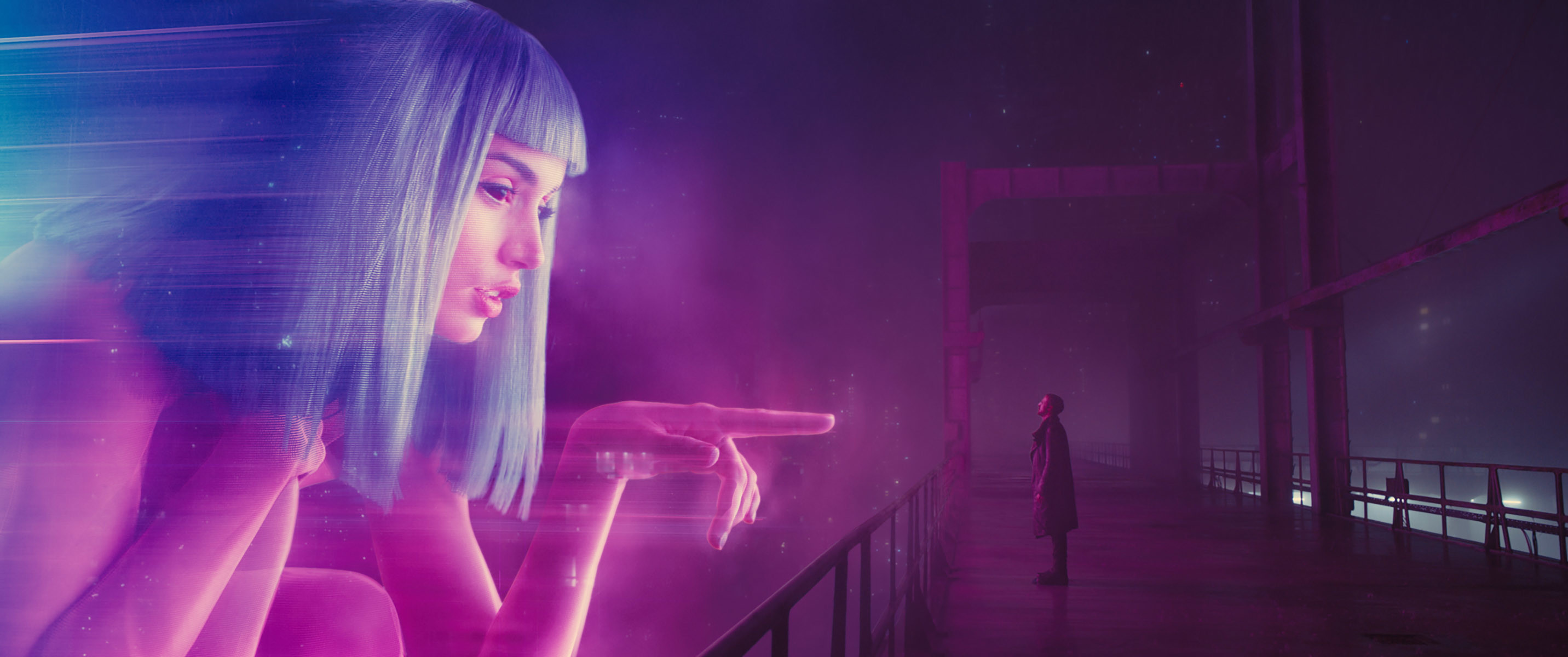 Blade Runner 2049, Joi, Ologramma, Agente K, Rosa, 21:9 Full HD, sfondo per monitor ultrawide
