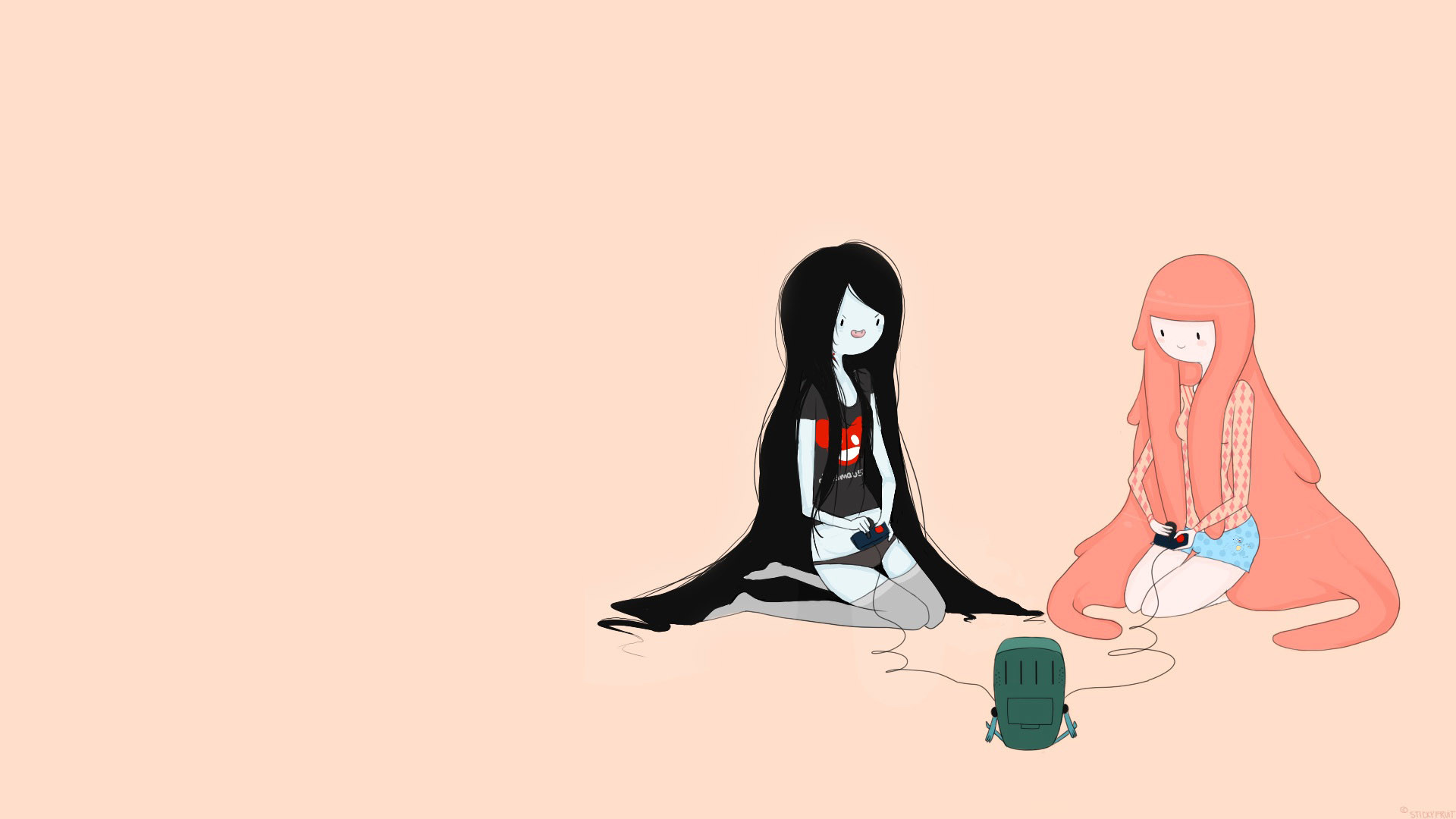 Marceline, Principessa Gommarosa, Adventure Time, Fan art, 1920x1080, sfondo per PC