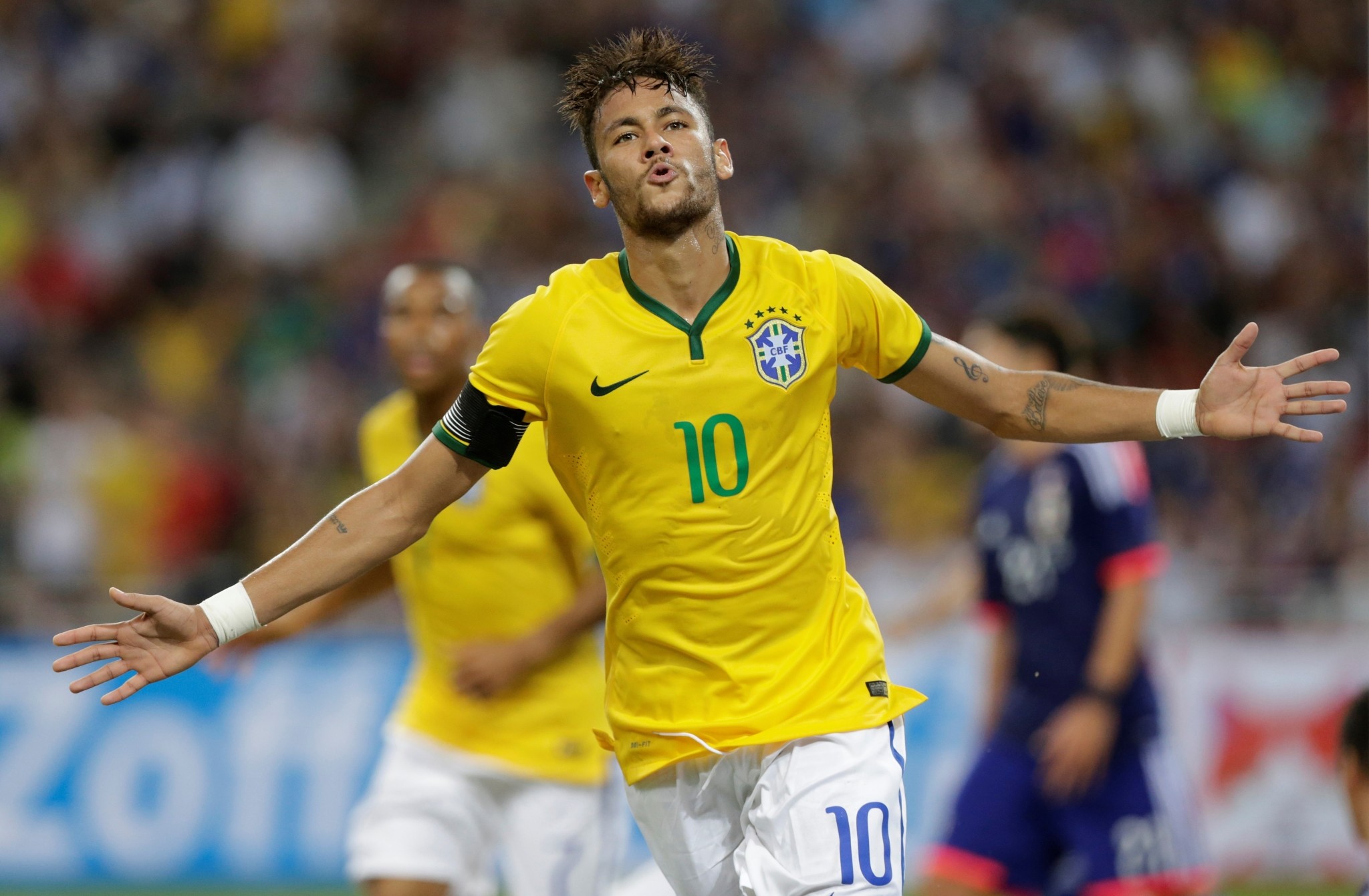 Neymar, Nazionale brasiliana, Esultanza, Numero 10, Full HD, sfondo per PC