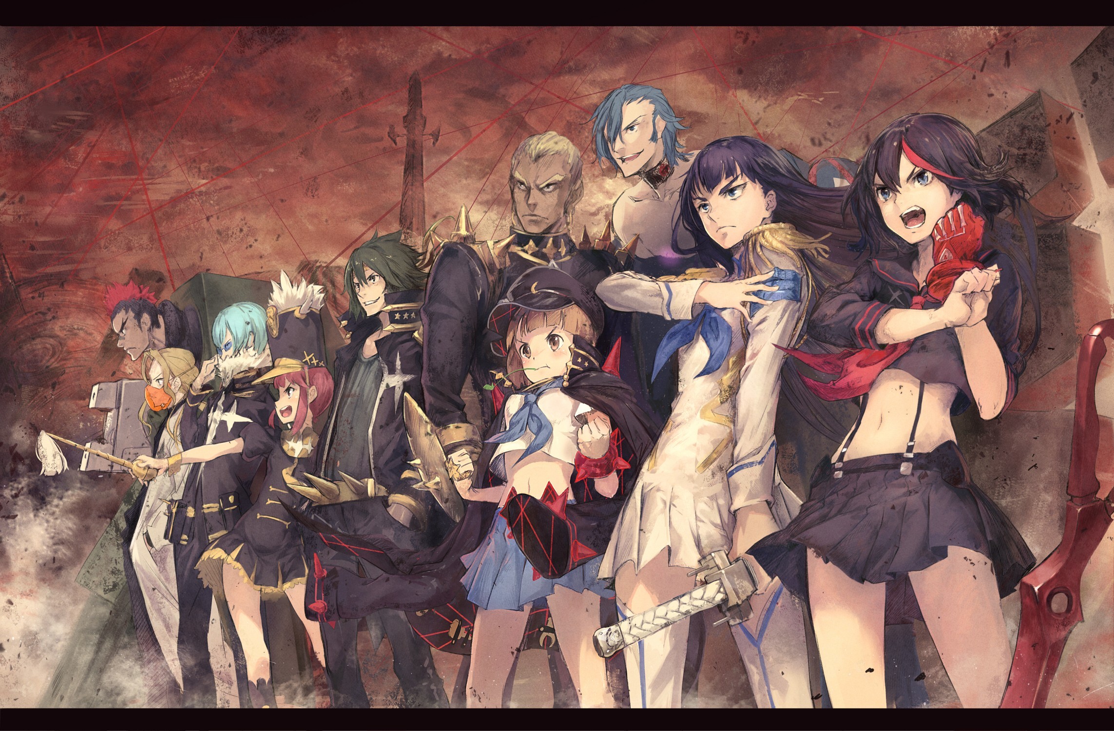Kill la Kill, Ryuko Matoi, Satsuki Kiryuin, Personaggi, Gruppo, Full HD, sfondo Windows 11