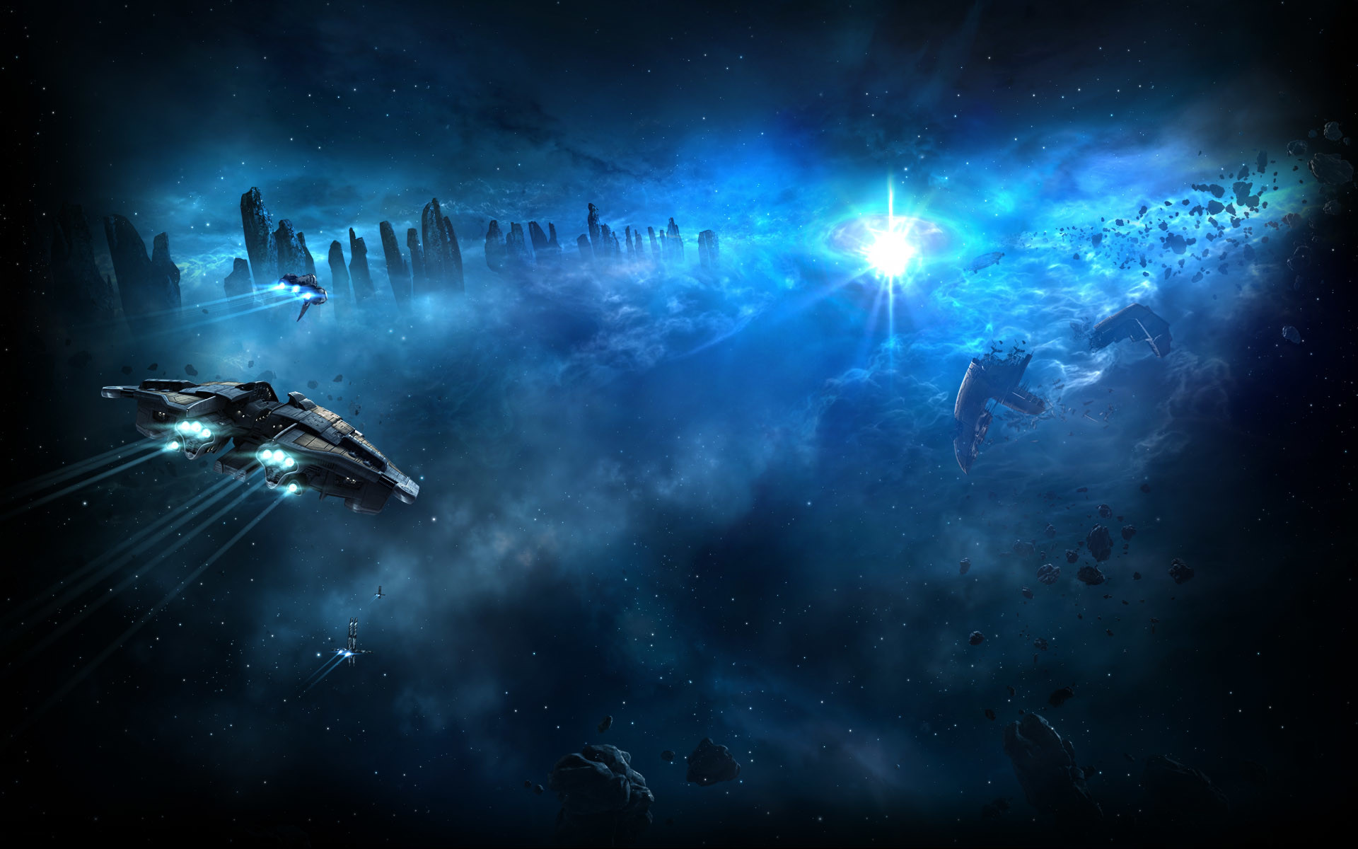EVE Online, Astronave, Spazio, Blu, 1920x1200, immagine di sfondo