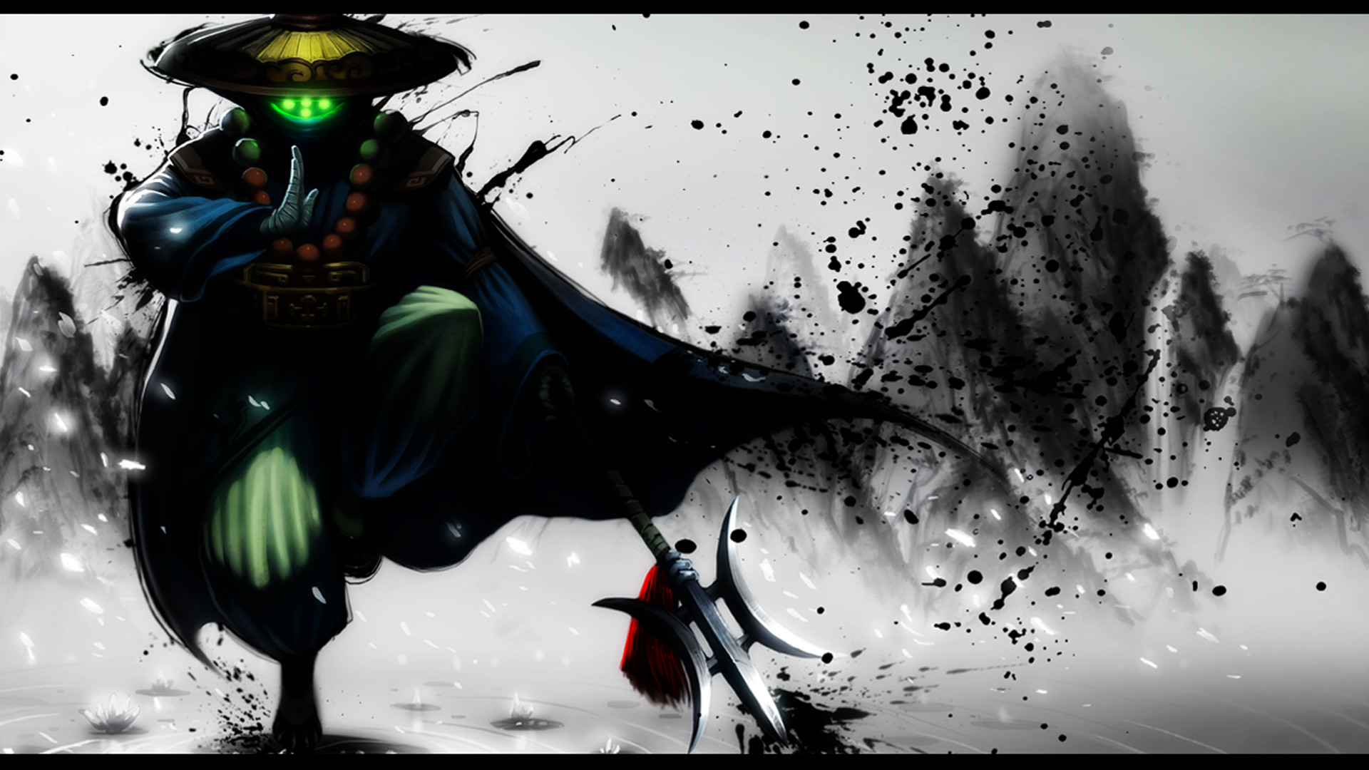 Jax, League of Legends, Inchiostro, Bianco e nero, Full HD, sfondo per portatile