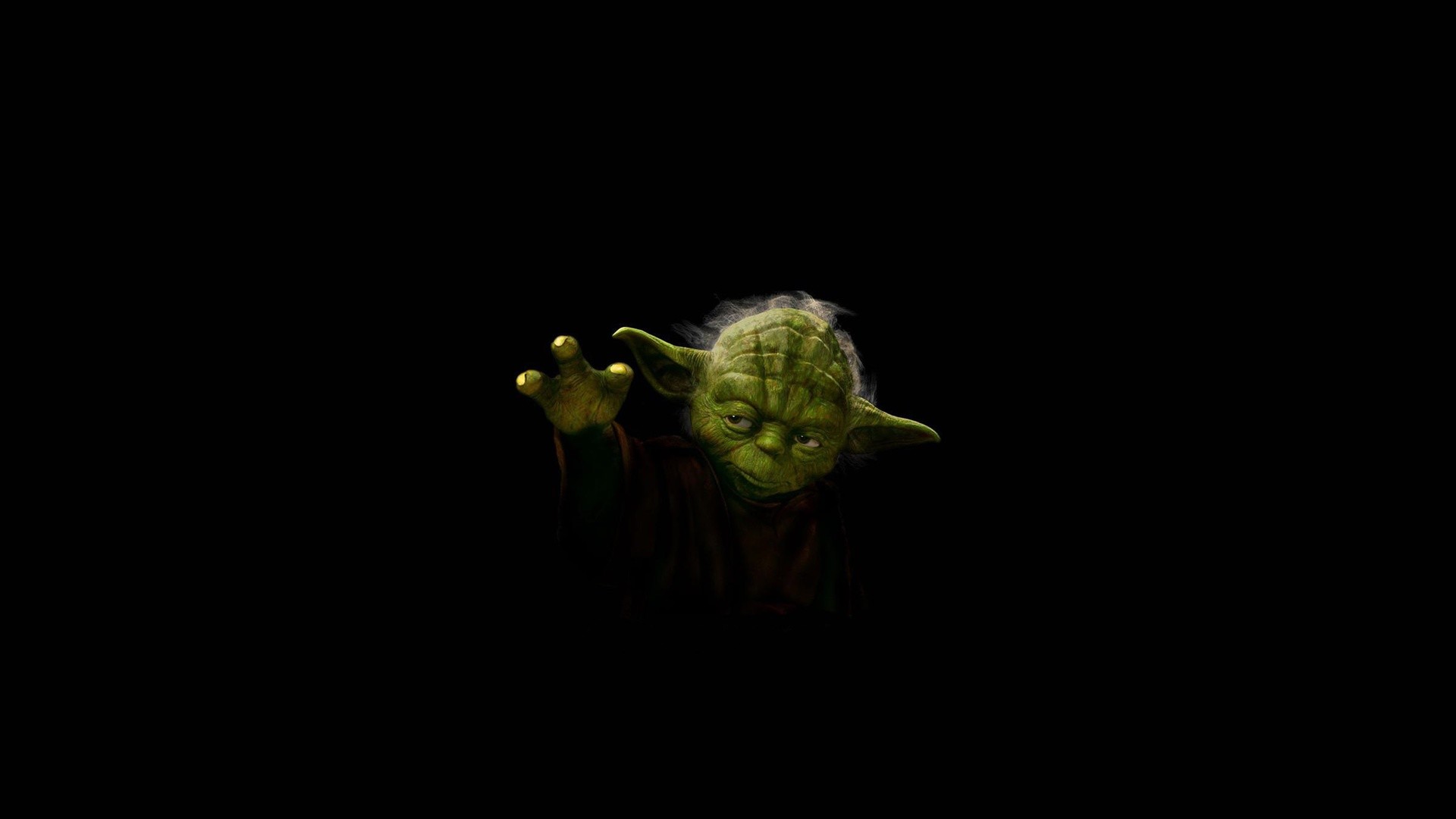 Yoda, Star Wars, Sfondo nero, Forza, Full HD, wallpaper desktop