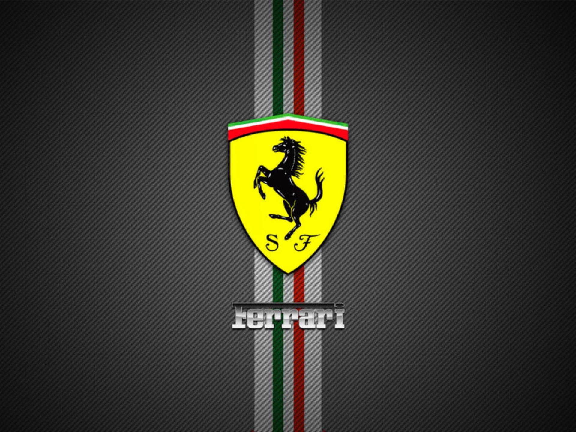 Logo Ferrari, Scudetto, Tricolore, Fibra di carbonio, Full HD, schermata di blocco iPad