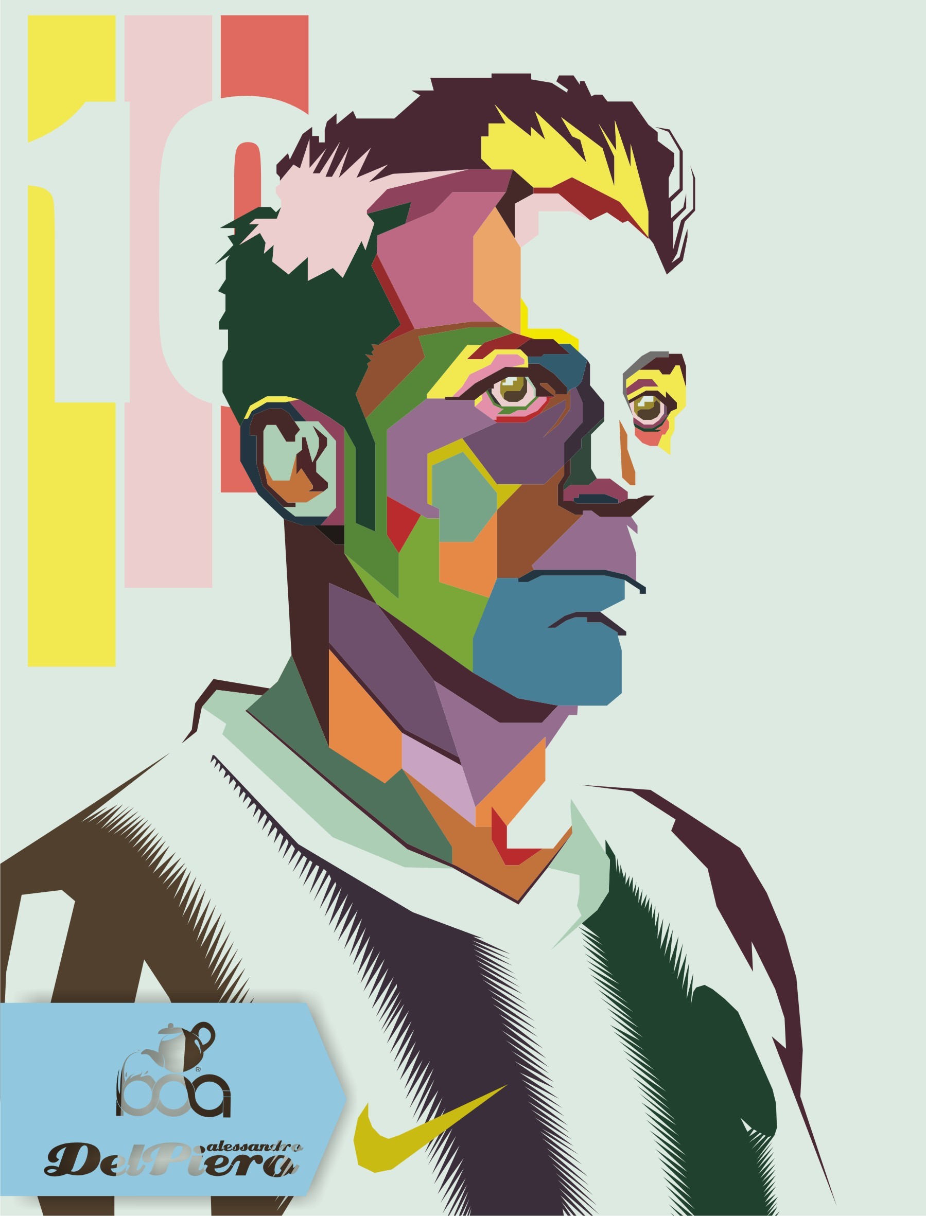 Alessandro Del Piero, Juventus, Pop art, WPAP, sfondo per iPad e tablet
