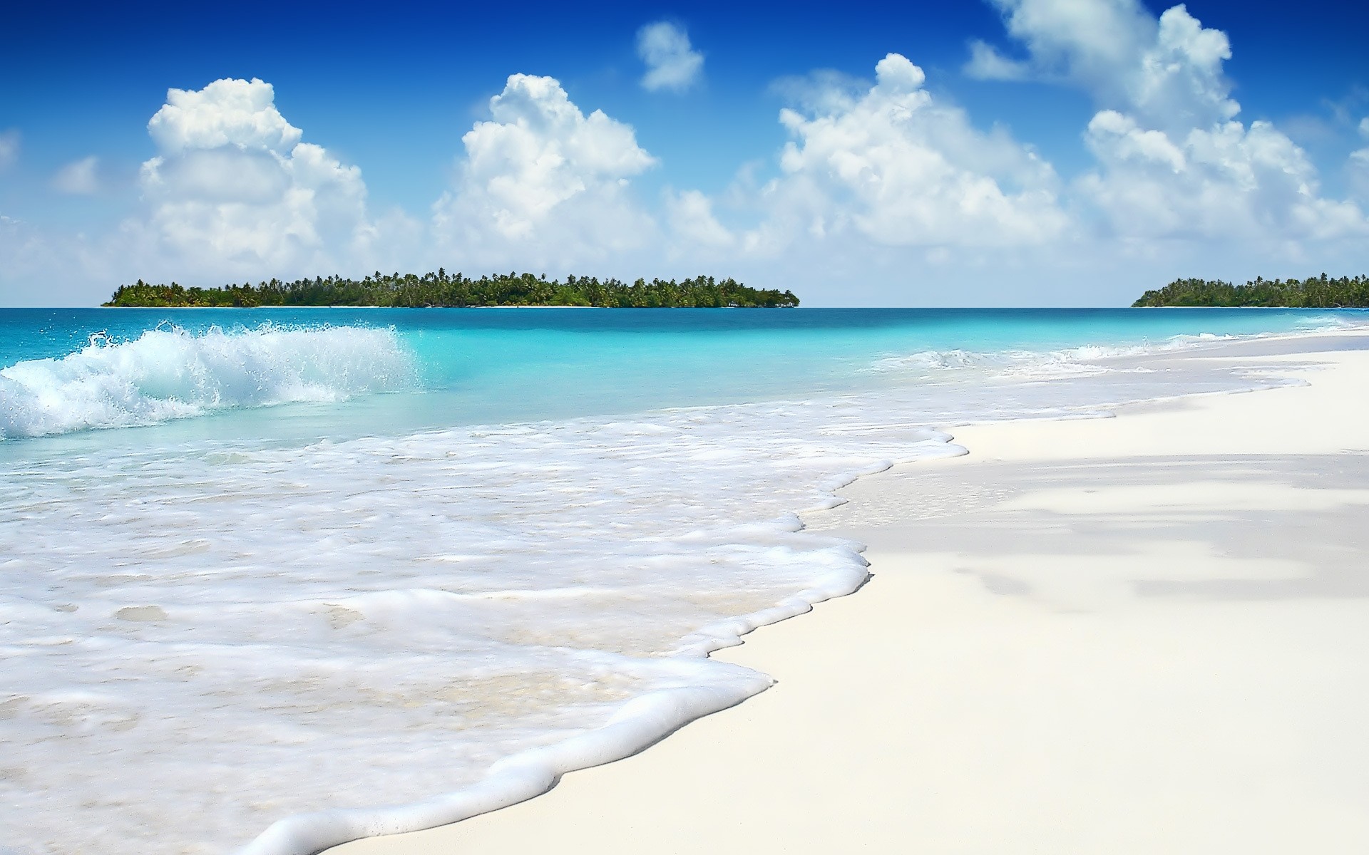 Spiaggia bianca, Onde, Isola, Mare tropicale, 1920x1200, sfondo MacBook Pro