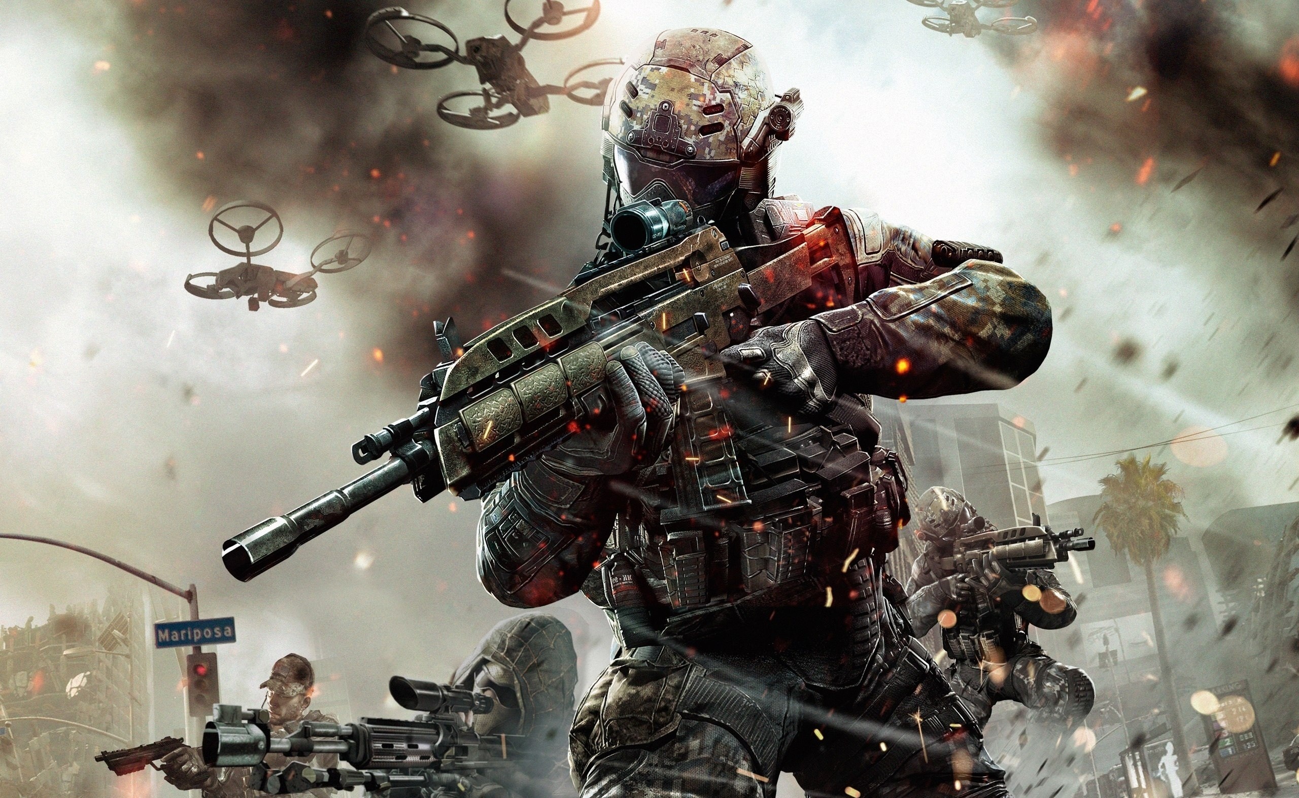 Call of Duty: Black Ops II, Call of Duty, Soldato, Droni, Battaglia, sfondo Windows 11