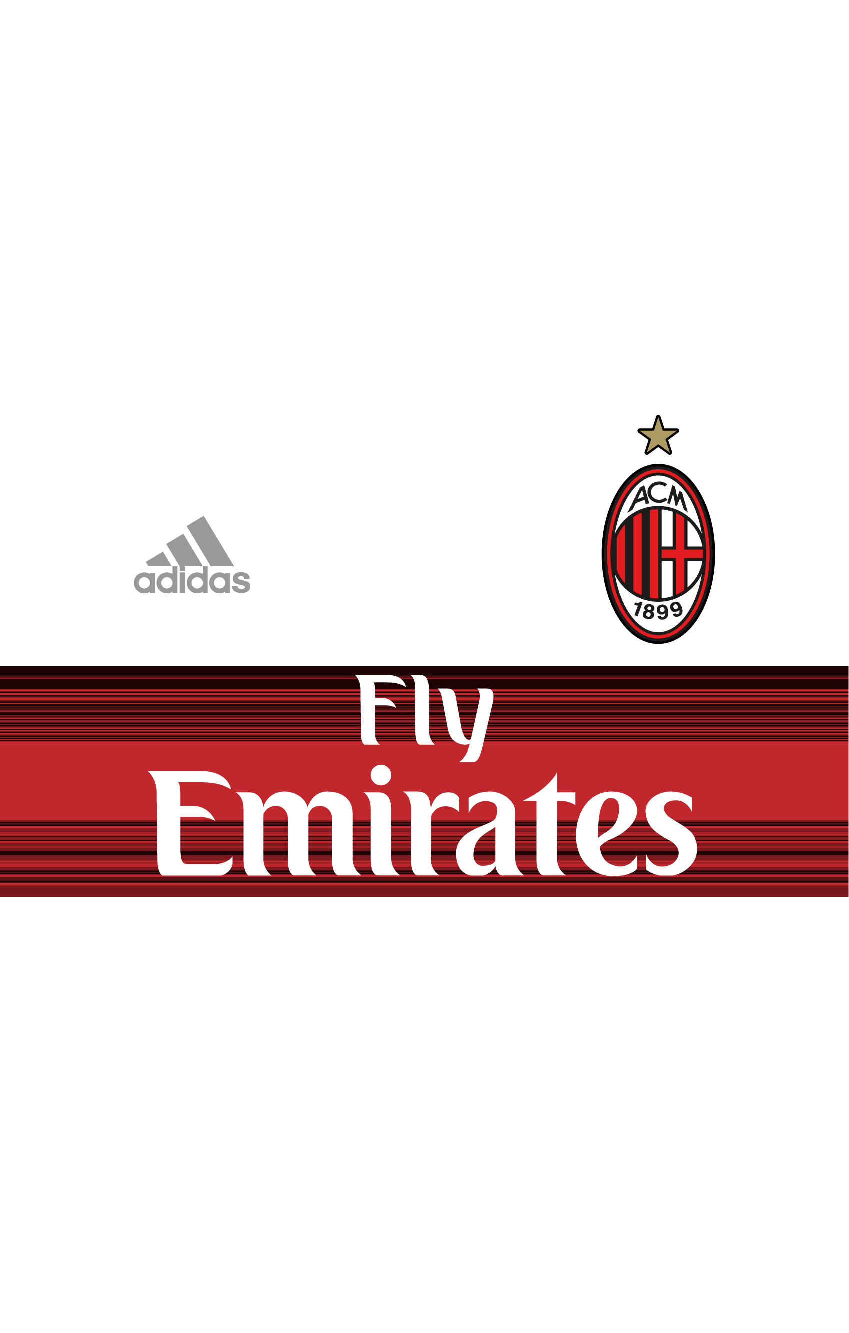 AC Milan, Maglia bianca, Fly Emirates, QHD+, sfondo verticale per cellulare