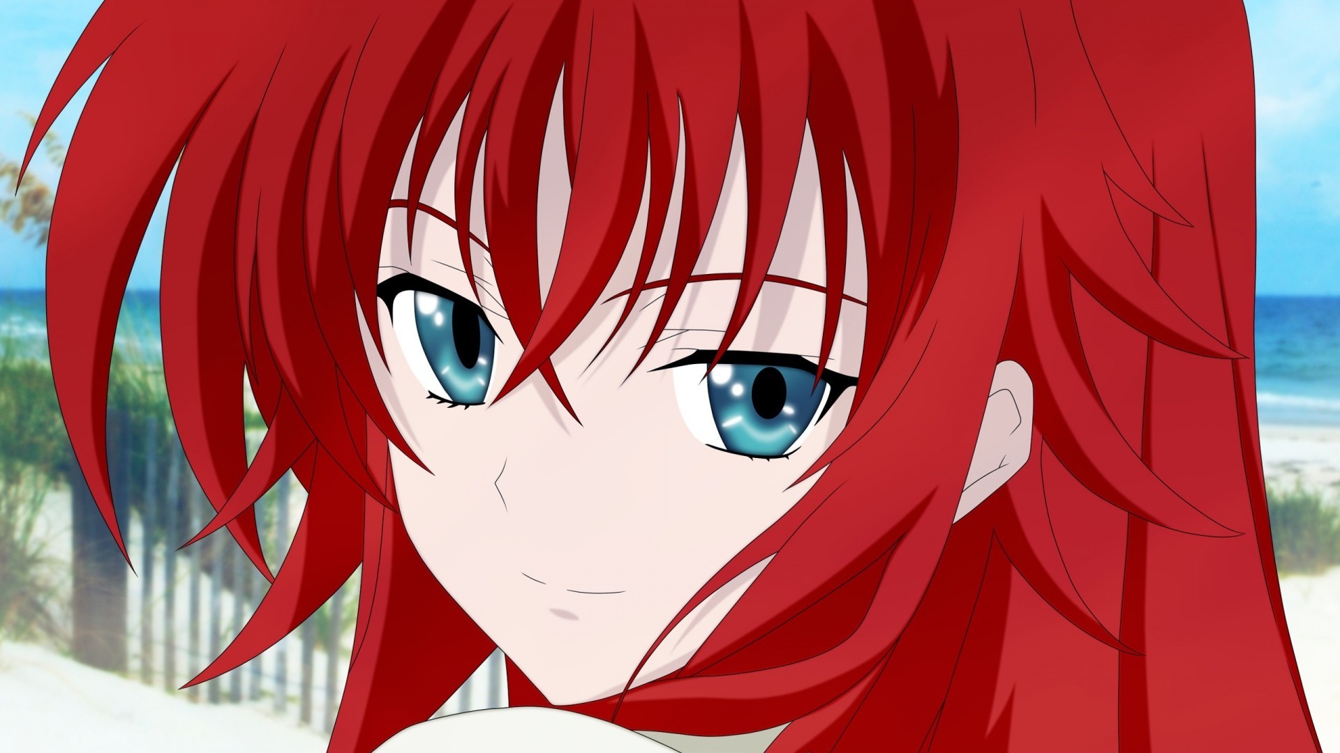 Rias Gremory, High School DxD, Anime, Capelli rossi, Full HD, wallpaper per computer