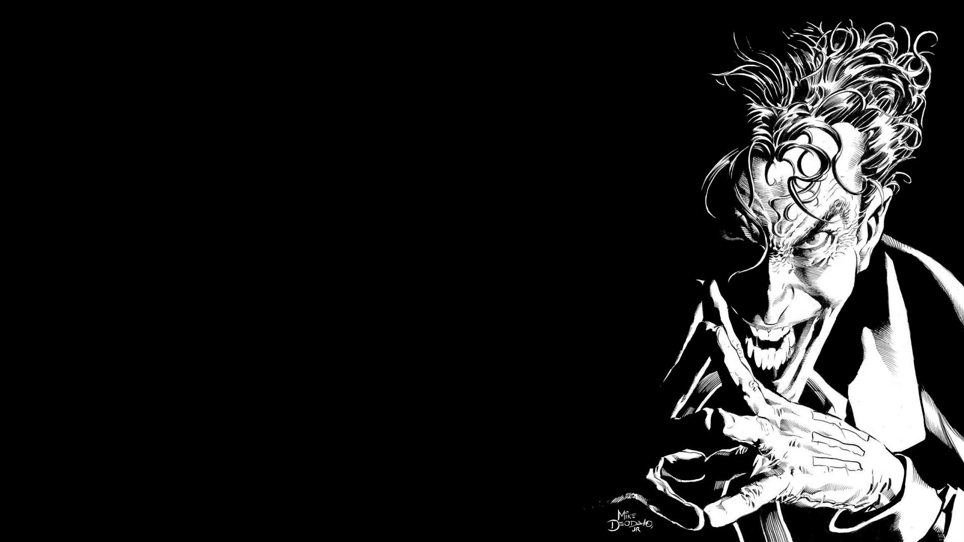 Joker, DC Comics, Bianco e nero, Disegno, Full HD, sfondo Windows 11