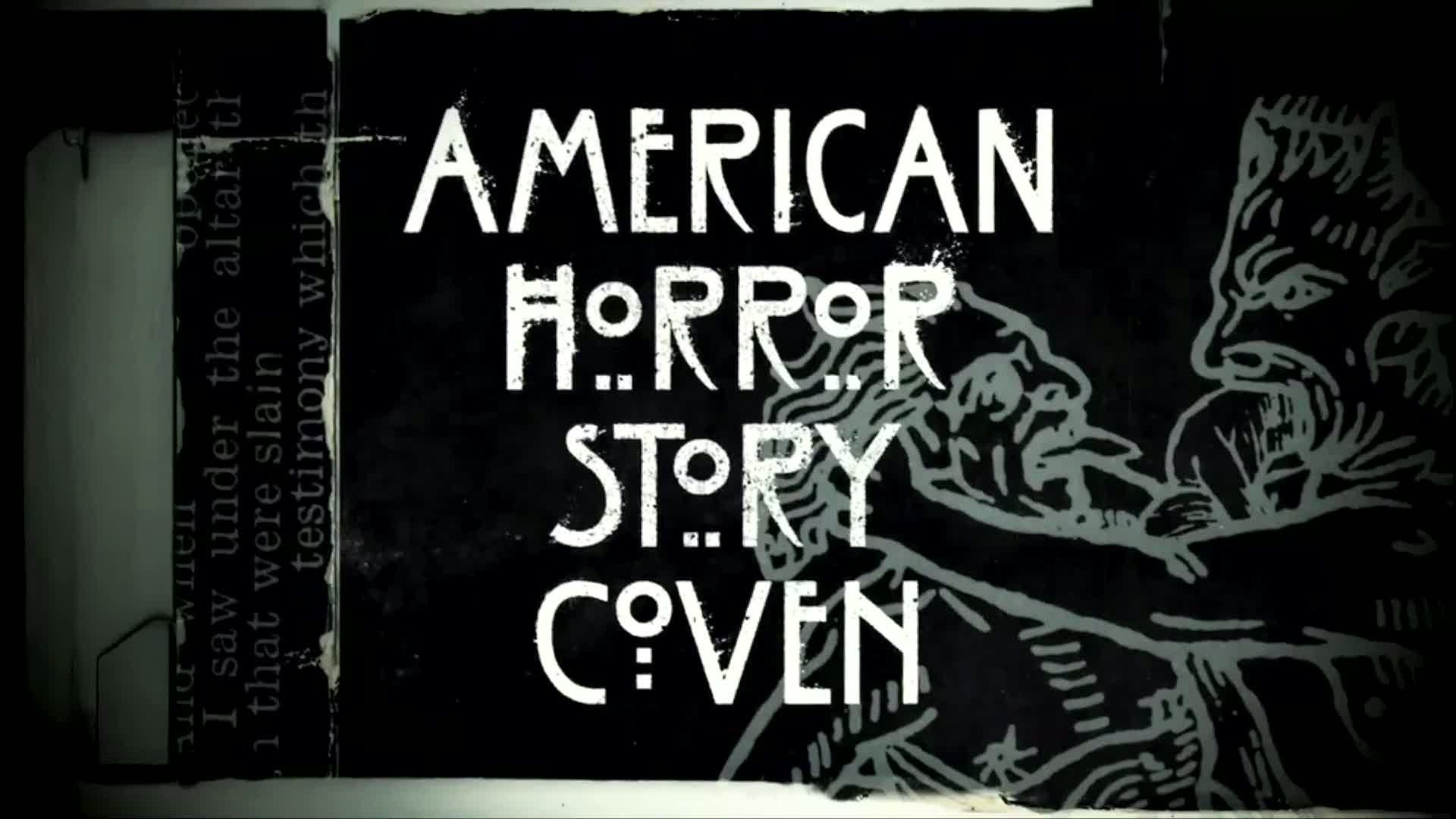 American Horror Story: Coven, Logo, Illustrazione, Bianco e nero, sfondo desktop 1080p