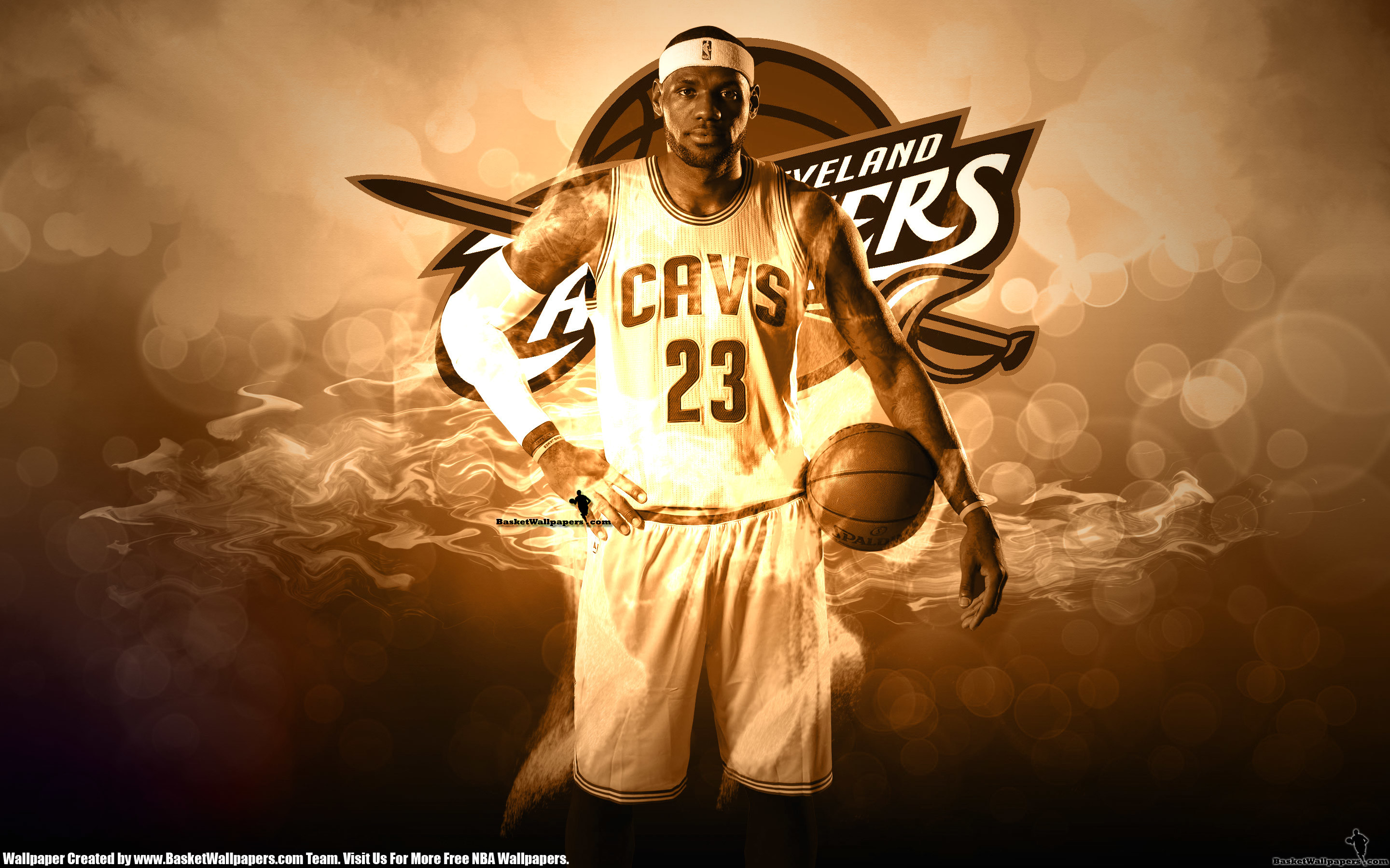 LeBron James, Cleveland Cavaliers, Logo, Numero 23, Fumo, 2K, sfondo per portatile