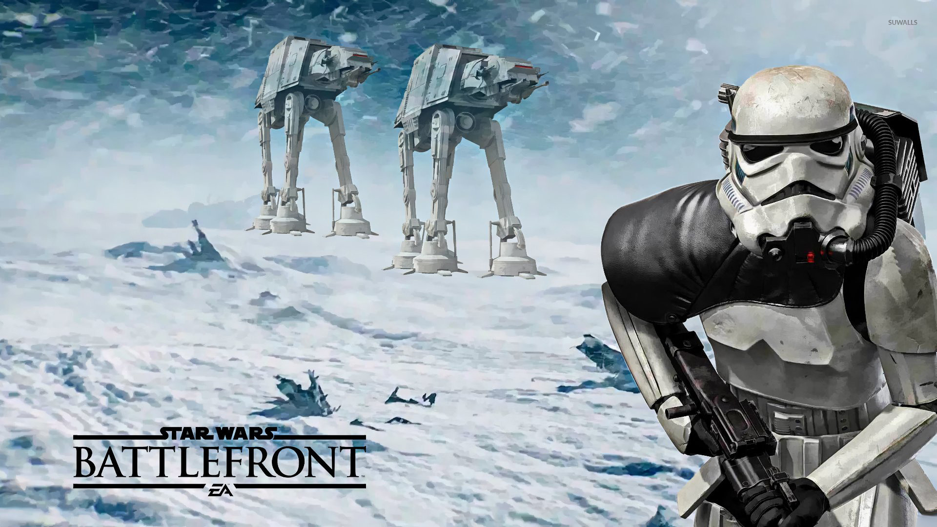 Star Wars Battlefront, Snowtrooper, AT-AT, Hoth, Full HD, sfondo per PC
