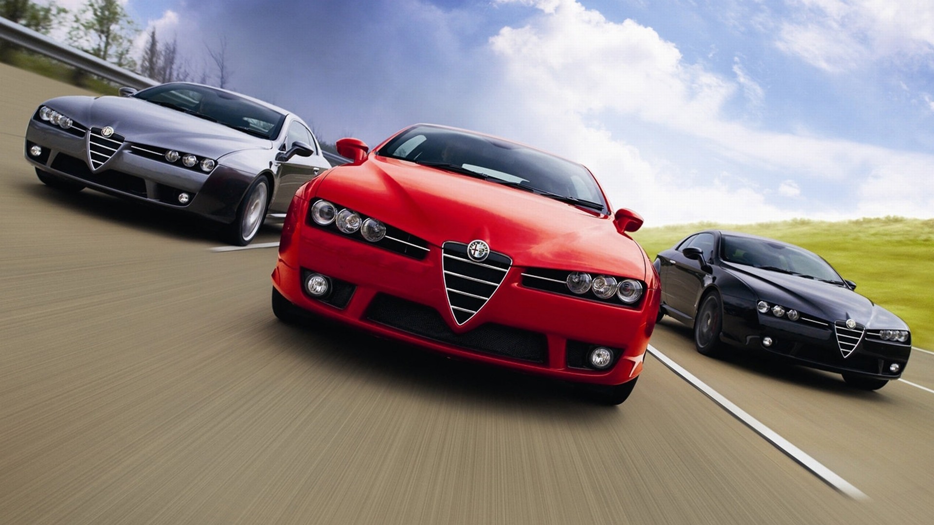 Alfa Romeo Brera, Alfa Romeo, Coupé, Rosso, Full HD, sfondo desktop