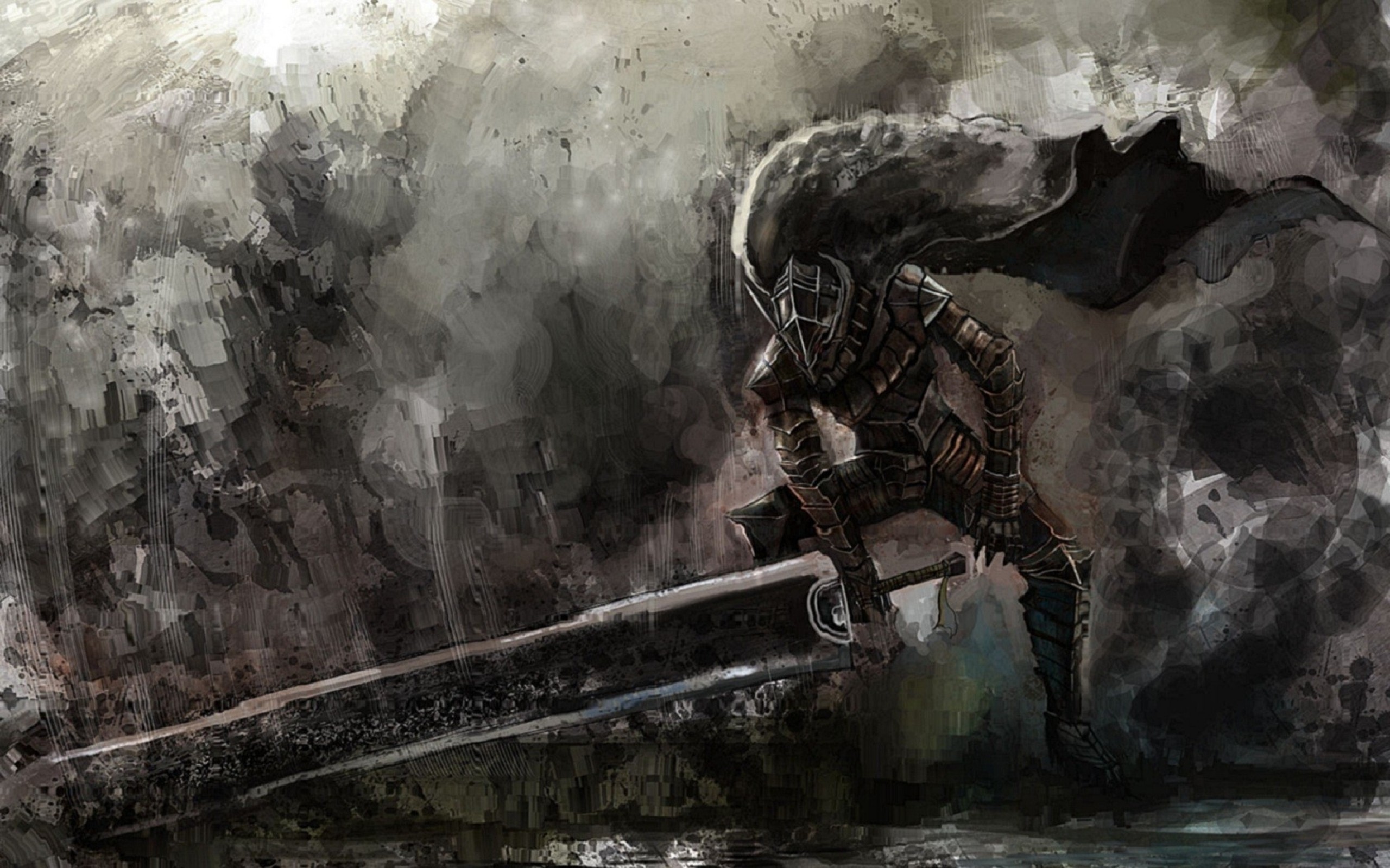 Gatsu, Armatura del Berserker, Ammazzadraghi, Berserk, Pittura digitale, sfondo 2K per computer