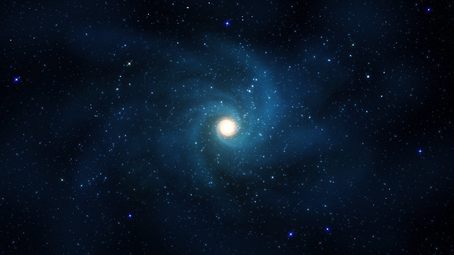 Galassia a spirale, Stelle, Spazio, Blu, Full HD 1080p, sfondo desktop