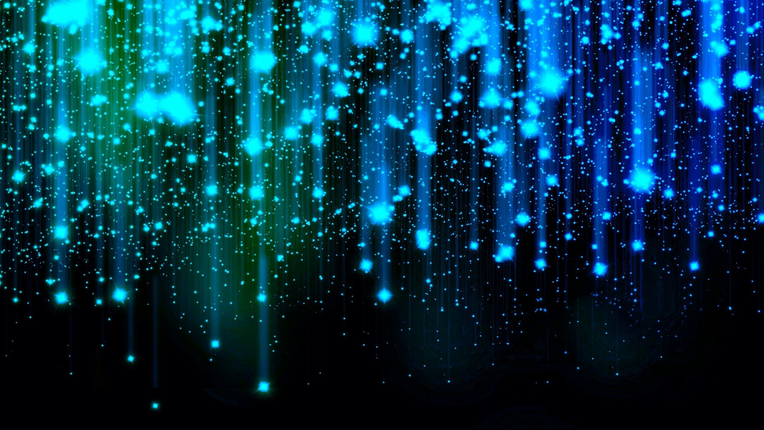 Pioggia di stelle, Luci, Turchese, 2K, wallpaper per computer