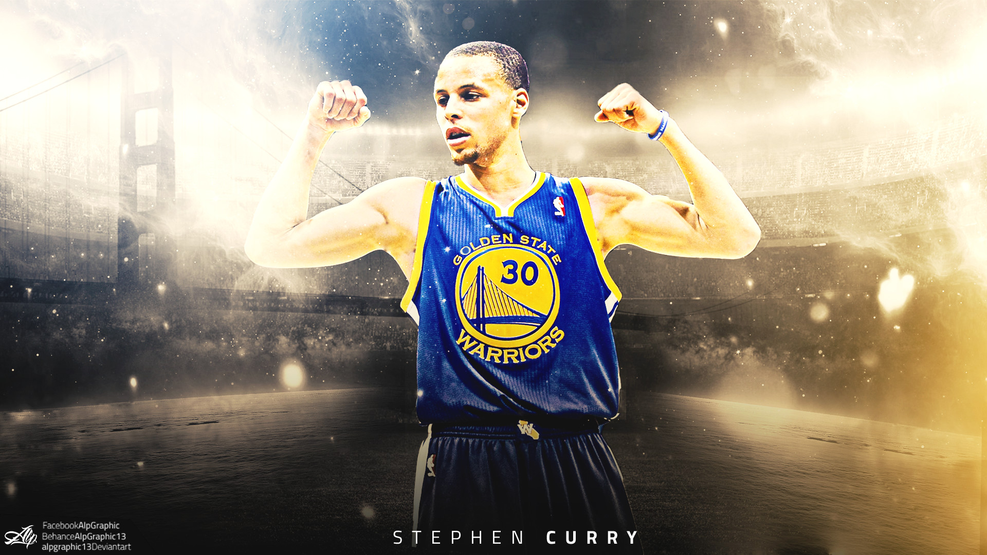 Stephen Curry, Golden State Warriors, Esultanza, Arena, Full HD 1080p, sfondo desktop