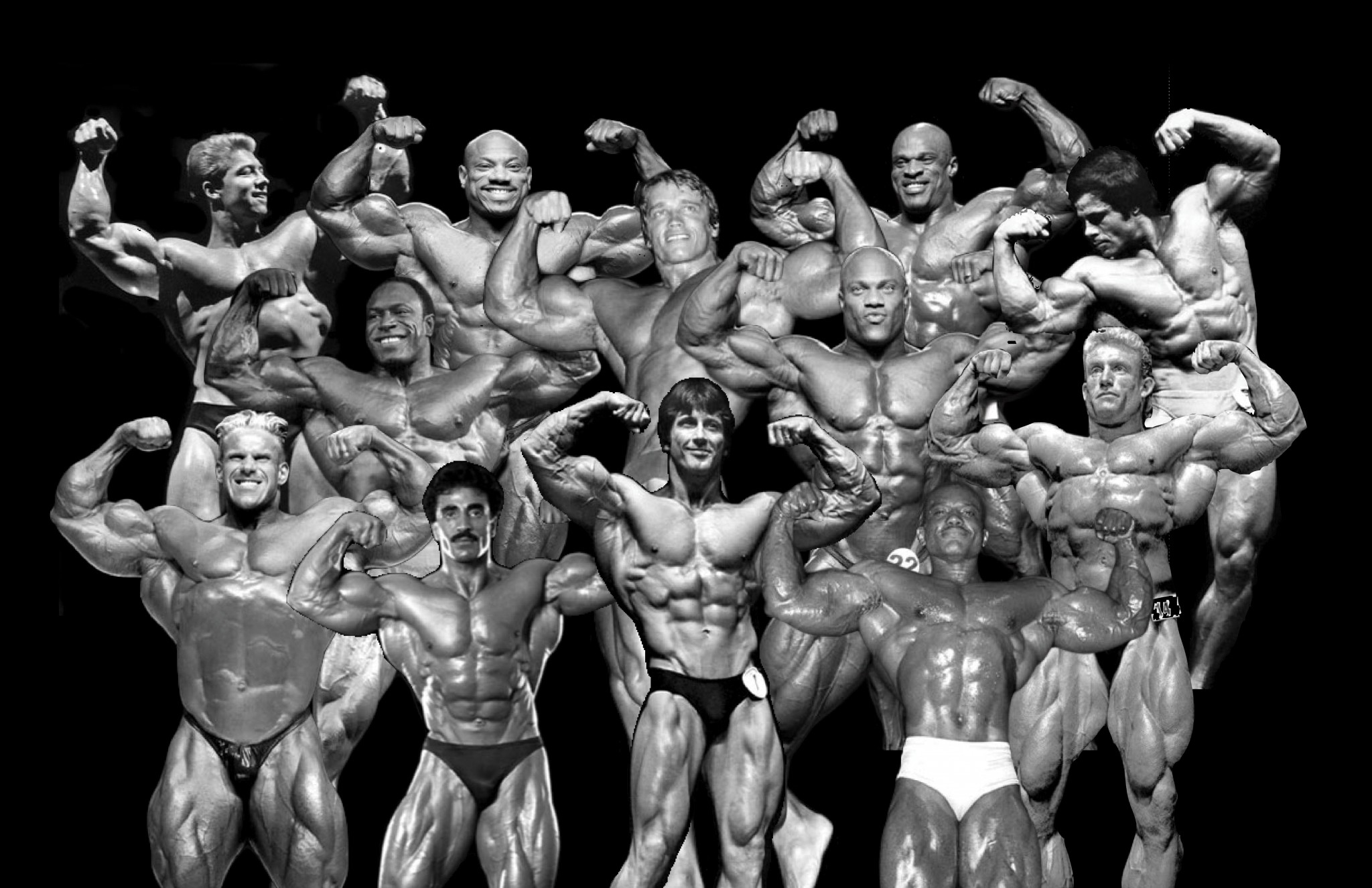 Mr. Olympia, Culturisti, Leggende, Bianco e nero, Full HD, sfondo Windows 11