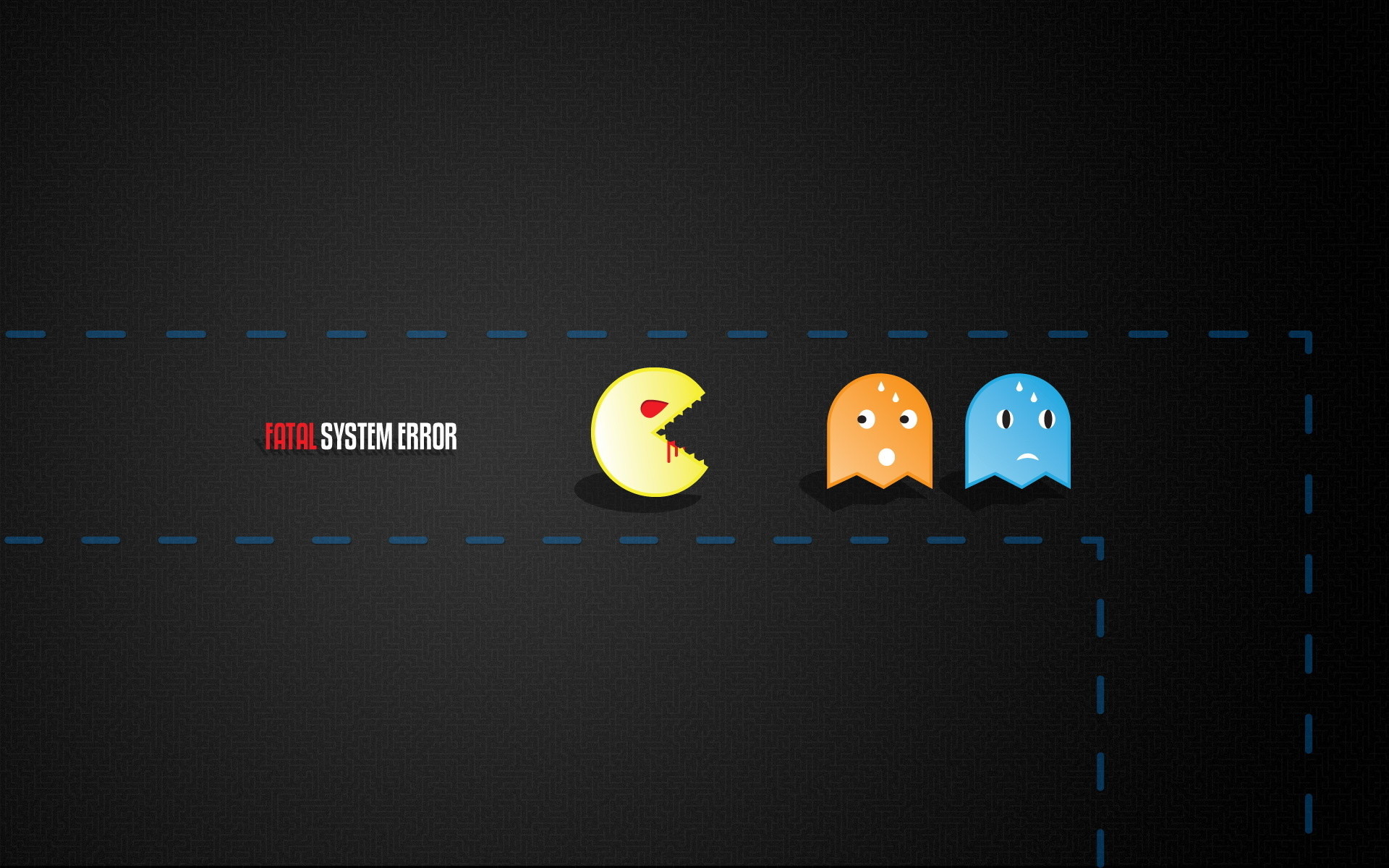 Pac-Man, Fantasmi, System Error, Minimalista, 1920x1200, immagine di sfondo