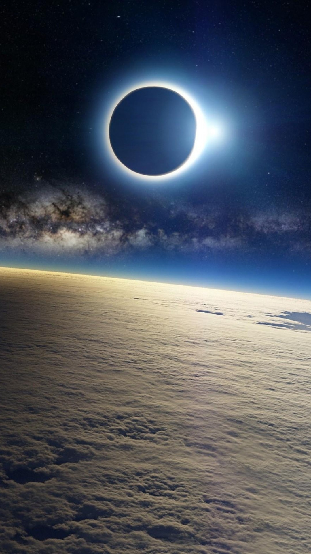 Eclissi solare, Terra, Via Lattea, Spazio, Full HD, schermata di blocco del cellulare