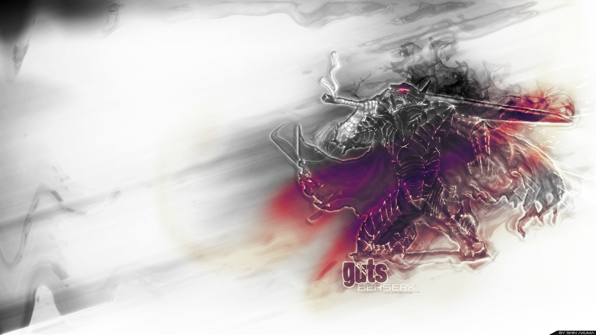 Gatsu, Berserk, Arte digitale, Sfondo bianco, 1920x1080, wallpaper desktop