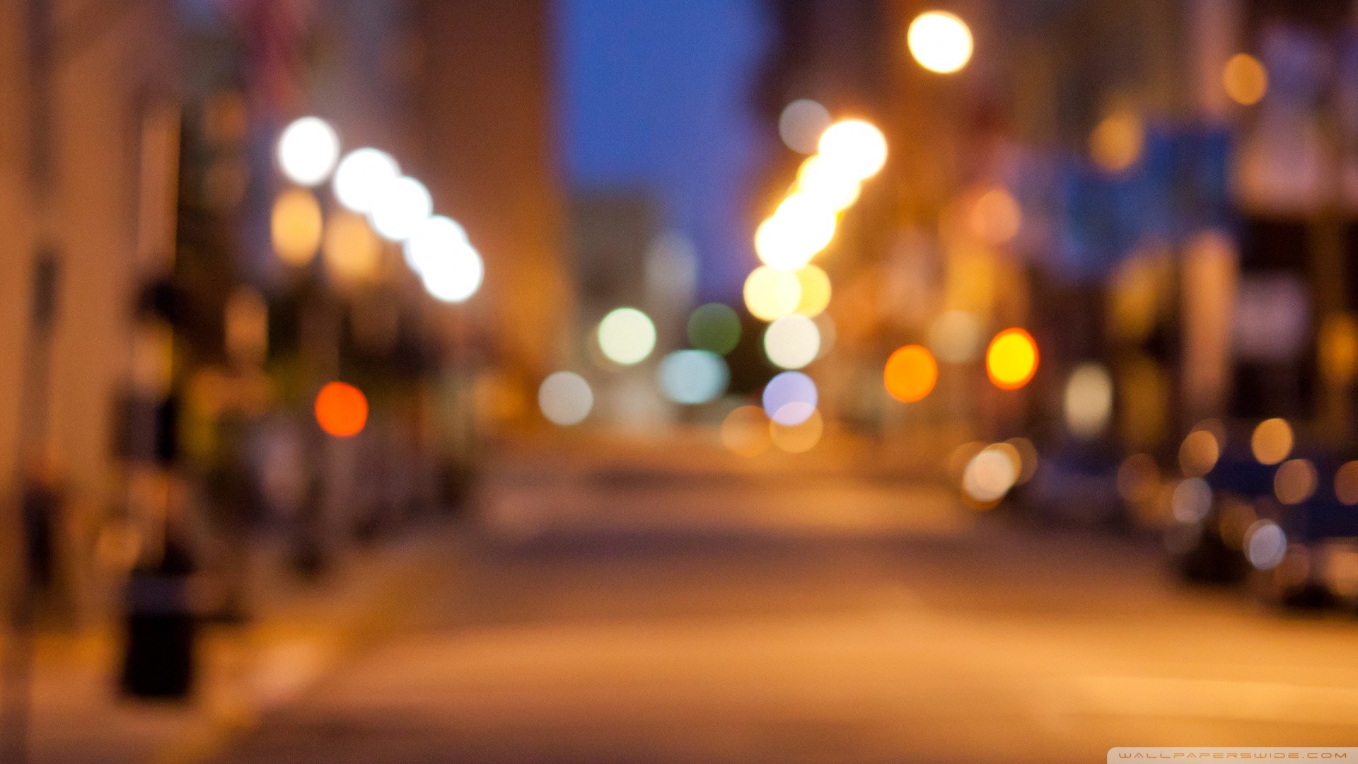 Strada cittadina, Bokeh, Luci, Notte, Full HD, sfondo desktop