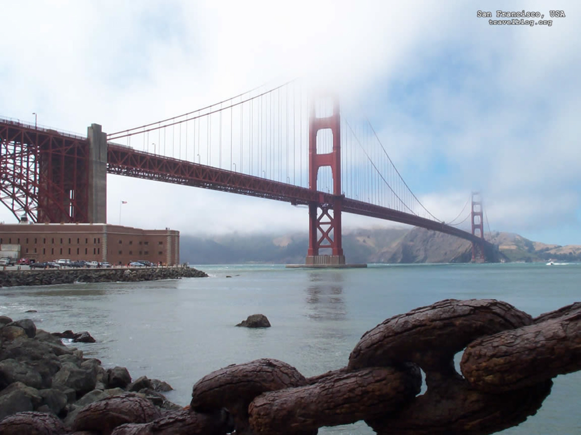Golden Gate Bridge, Fort Point, San Francisco, Catena, Full HD, sfondo per iPad e tablet