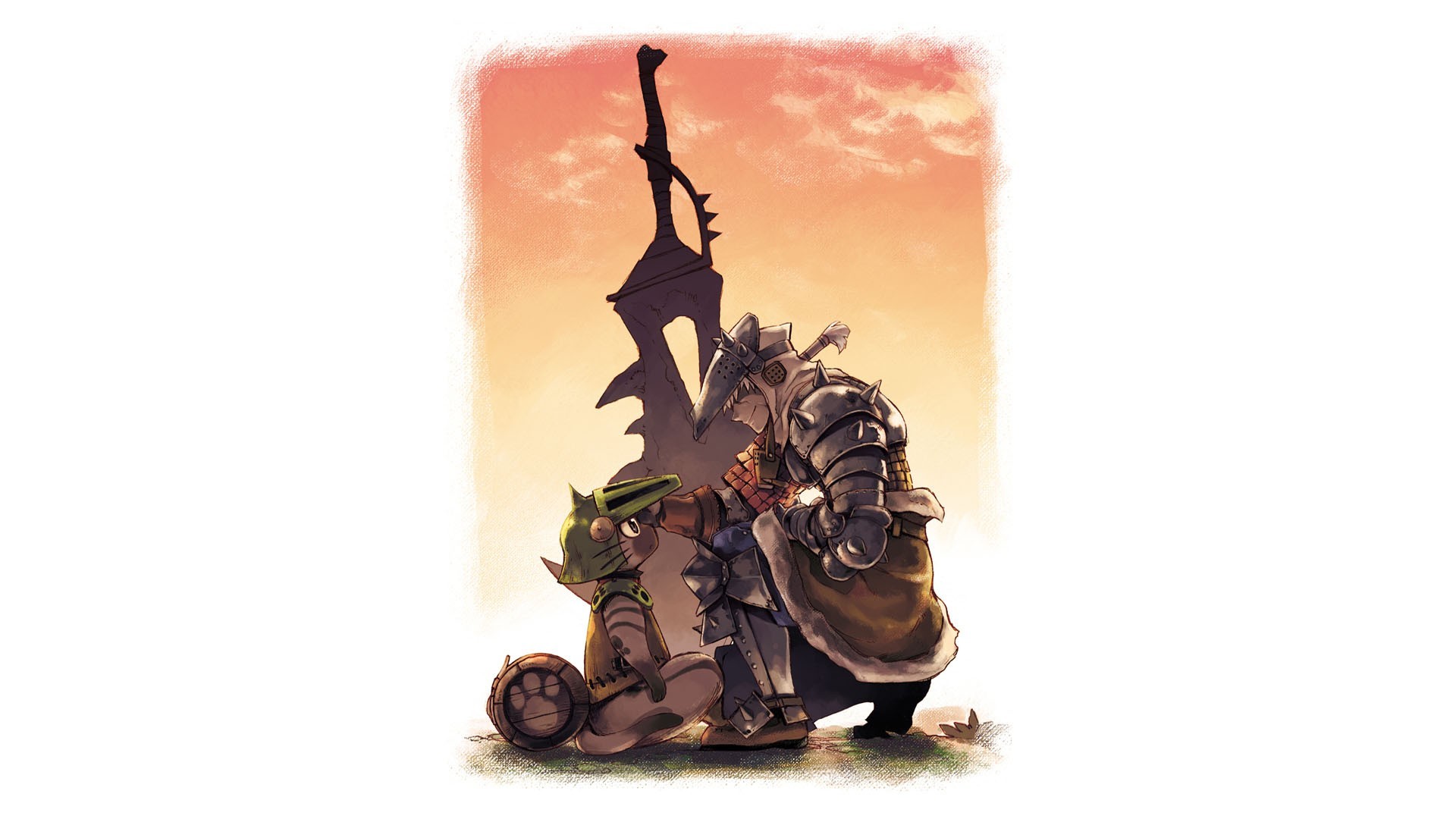 Monster Hunter, Cacciatore, Felyne, Tramonto, Full HD, sfondo per PC e portatile