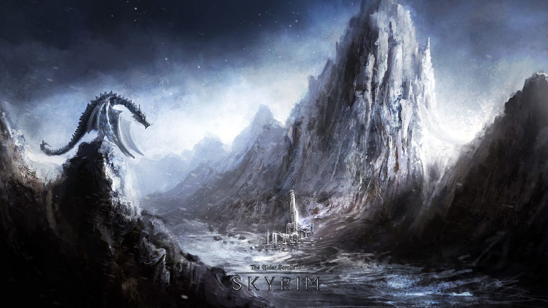 The Elder Scrolls V: Skyrim, Drago, Gola del Mondo, Montagna, Full HD, sfondo per PC e portatile