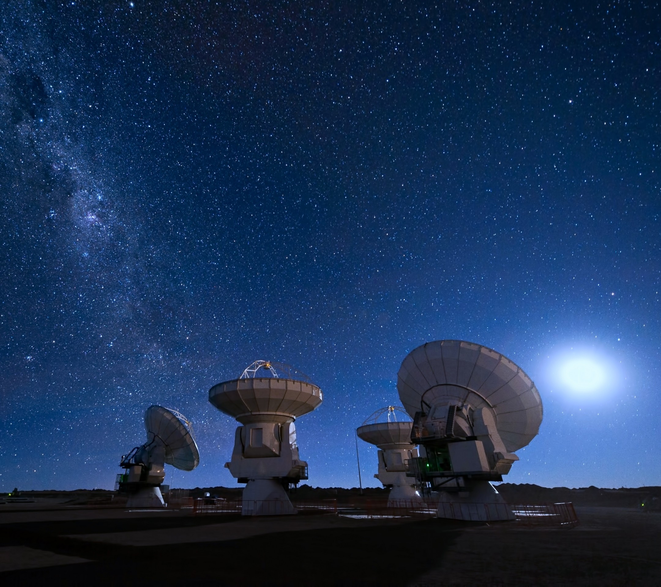 Via Lattea, ALMA, Radiotelescopi, Cile, Notte, Full HD, sfondo per iPad e tablet