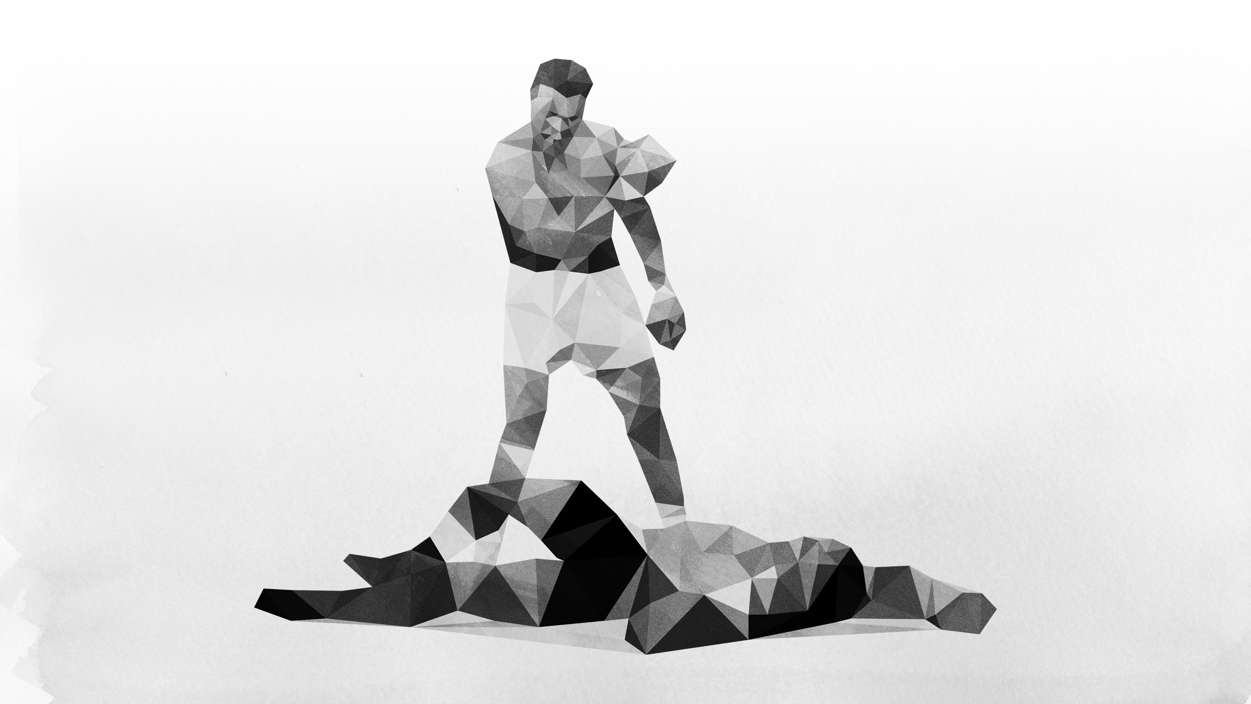 Muhammad Ali, Sonny Liston, Low poly, Arte digitale, 2K 1440p, sfondo desktop