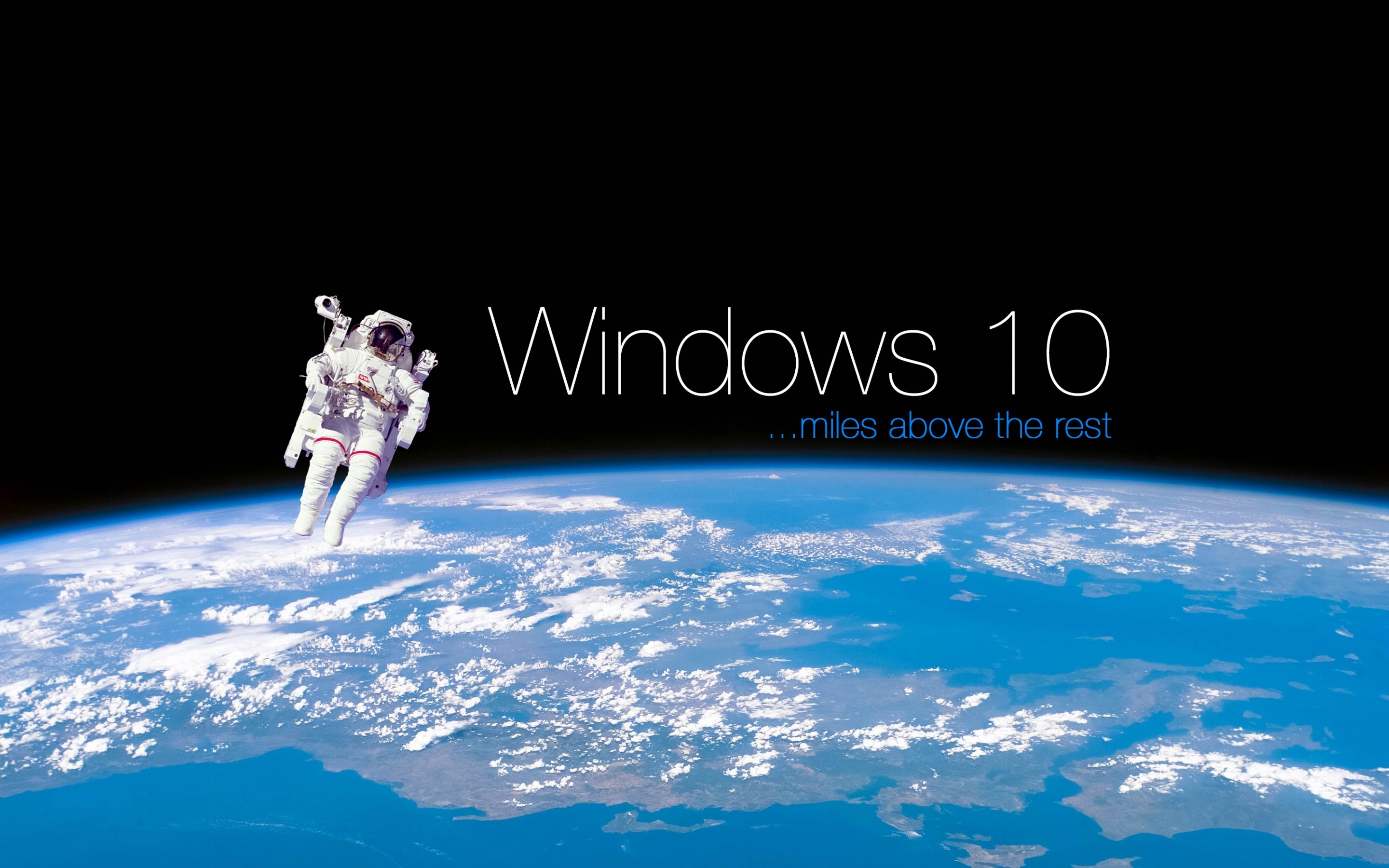 Windows 10, Astronauta, Terra, Spazio, Nuvole, 2K, sfondo per PC