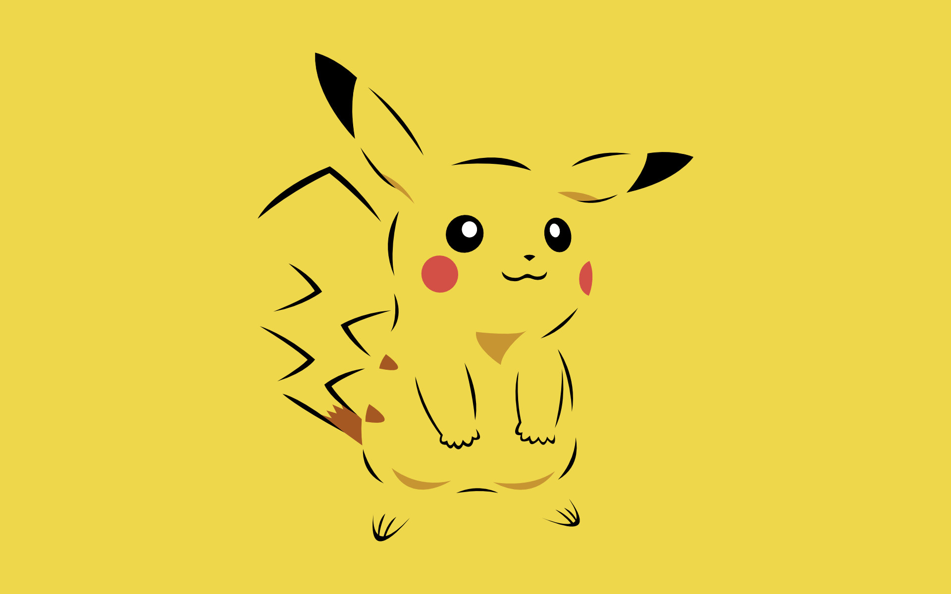 Pikachu, Pokémon, Disegno a linee, Giallo, 1920x1200, sfondo MacBook Pro