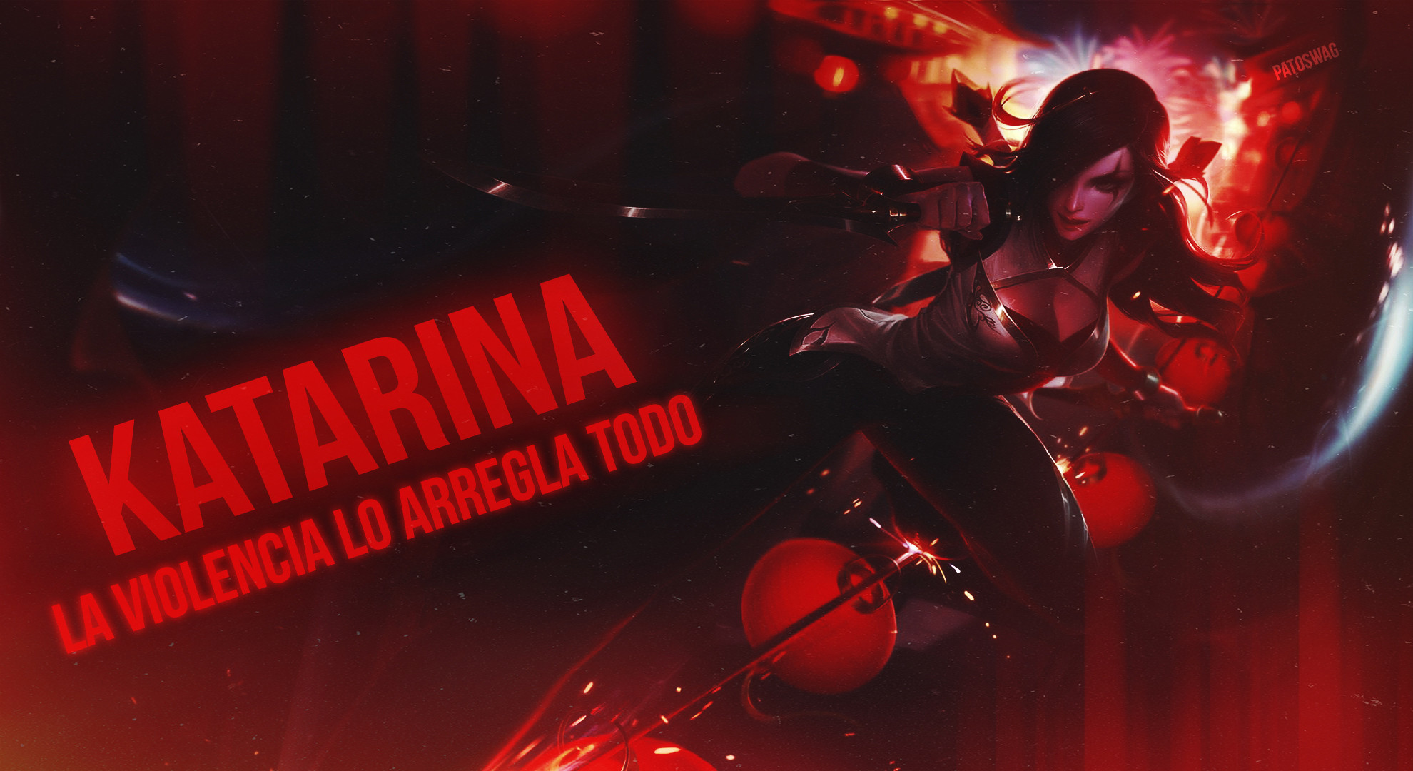 Katarina, League of Legends, La violencia lo arregla todo, Rosso, sfondo desktop Full HD