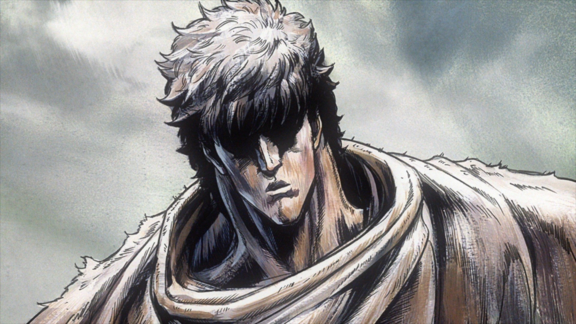 Kenshiro, Ken il guerriero, Primo piano, Toni grigi, Full HD, sfondo per portatile