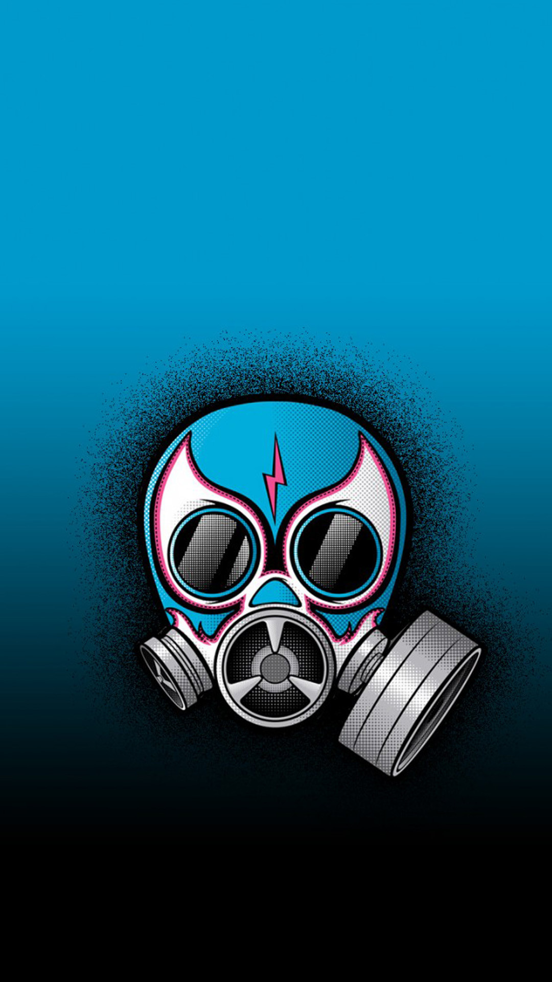 Maschera antigas, Lottatore messicano, Sfondo blu, 1080x1920, schermata di blocco iPhone
