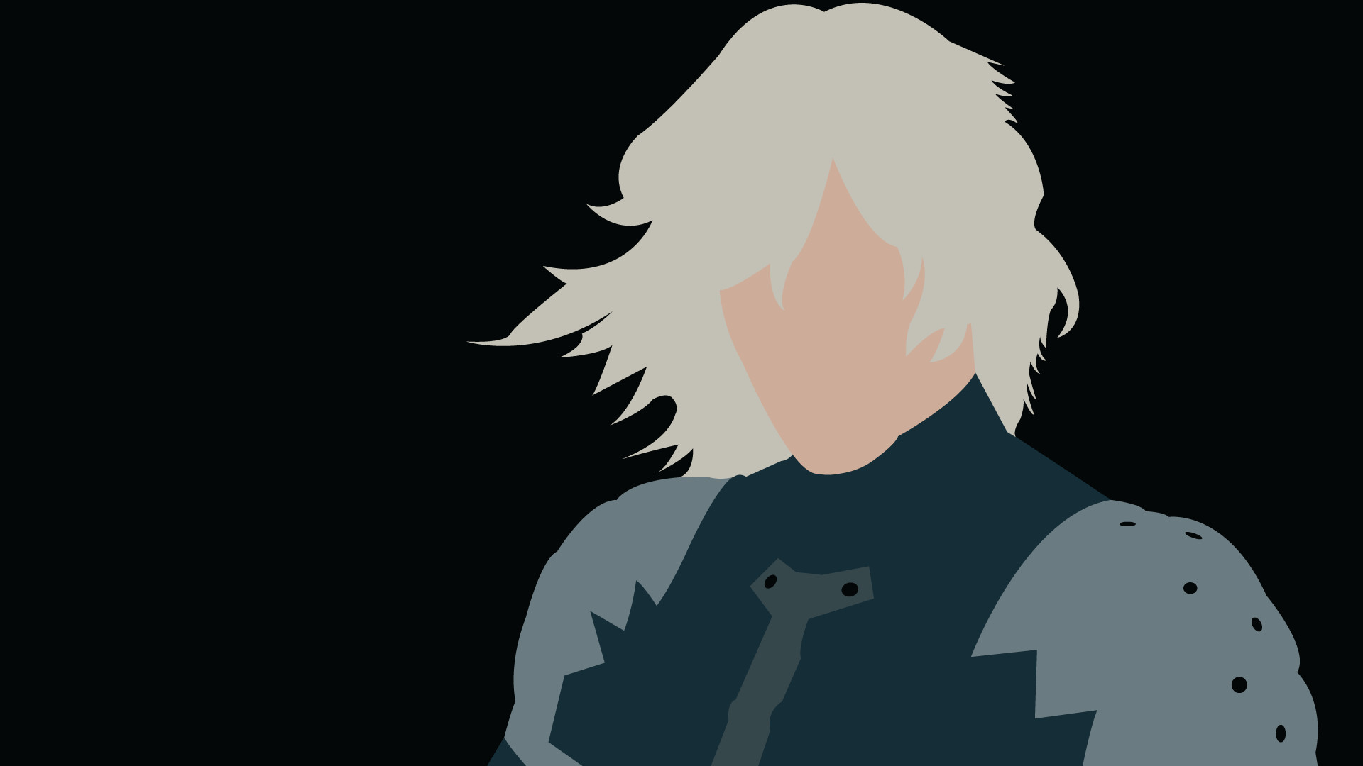 Raiden, Metal Gear, Minimalista, Sfondo nero, Full HD, wallpaper per PC