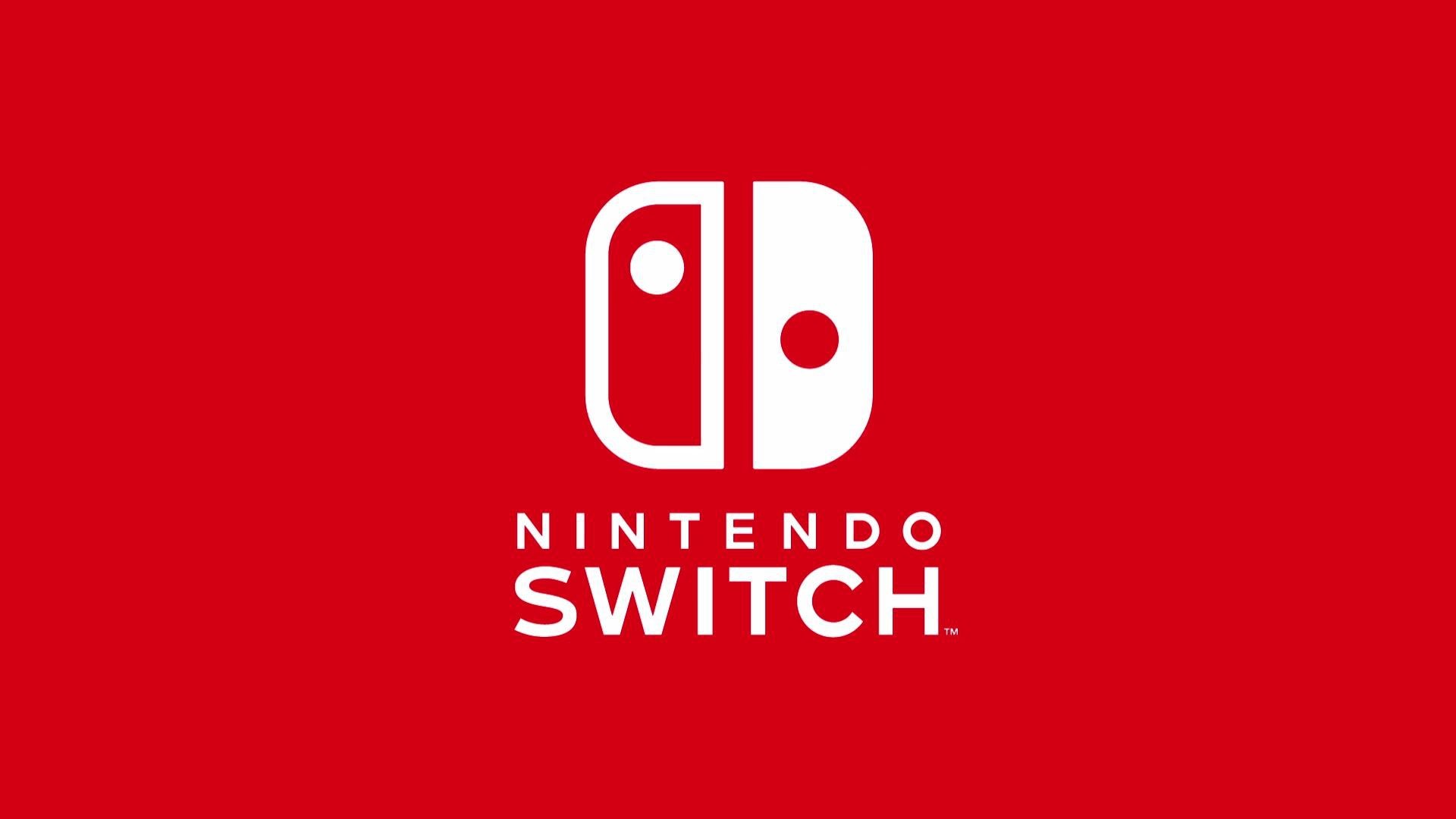 Nintendo Switch, Logo, Sfondo rosso, 1920x1080, wallpaper desktop