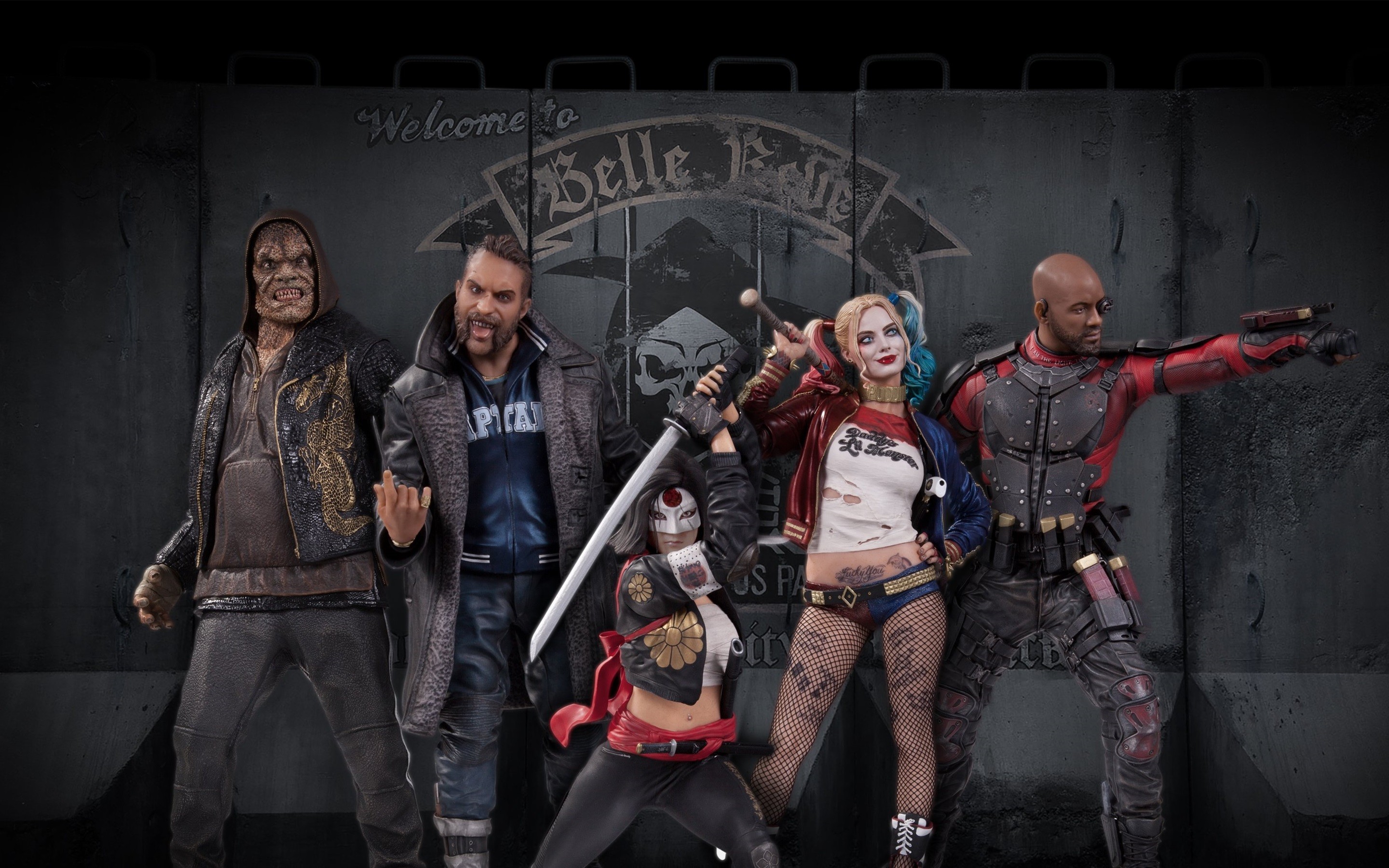 Suicide Squad, Belle Reve, Harley Quinn, Killer Croc, Deadshot, Katana, sfondo per portatile