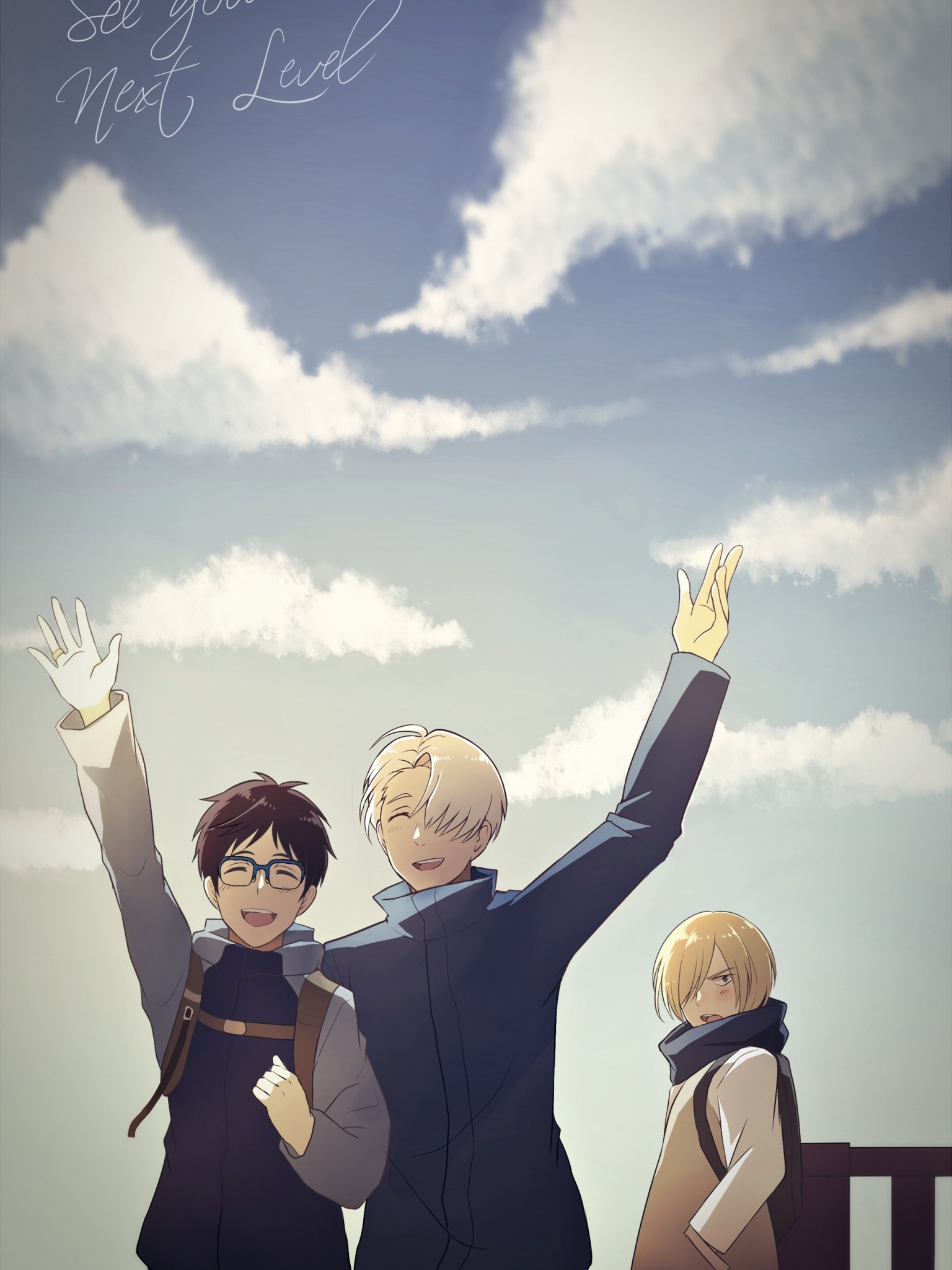 Yuri Katsuki, Victor Nikiforov, Yuri Plisetsky, Yuri!!! on Ice, Cielo, schermata Home iPad