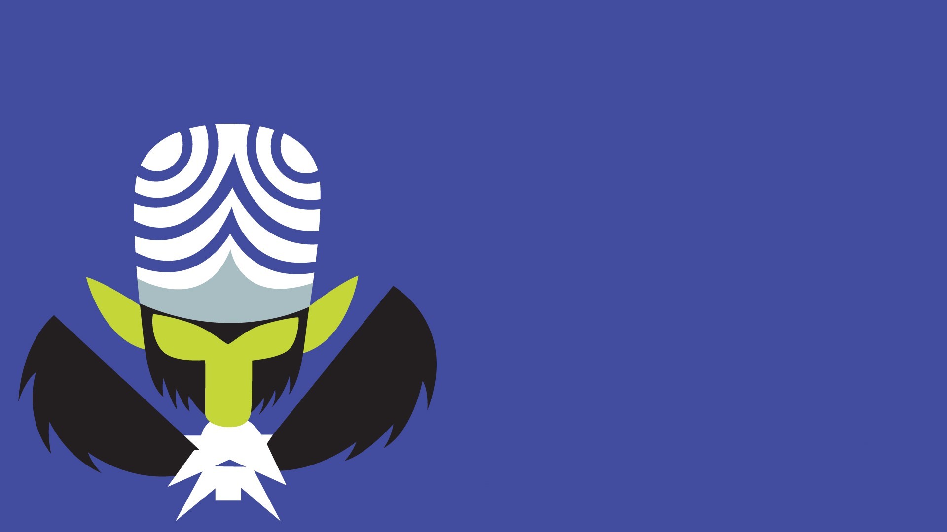 Mojo Jojo, Superchicche, Sfondo blu, Minimalismo, Full HD, wallpaper per PC