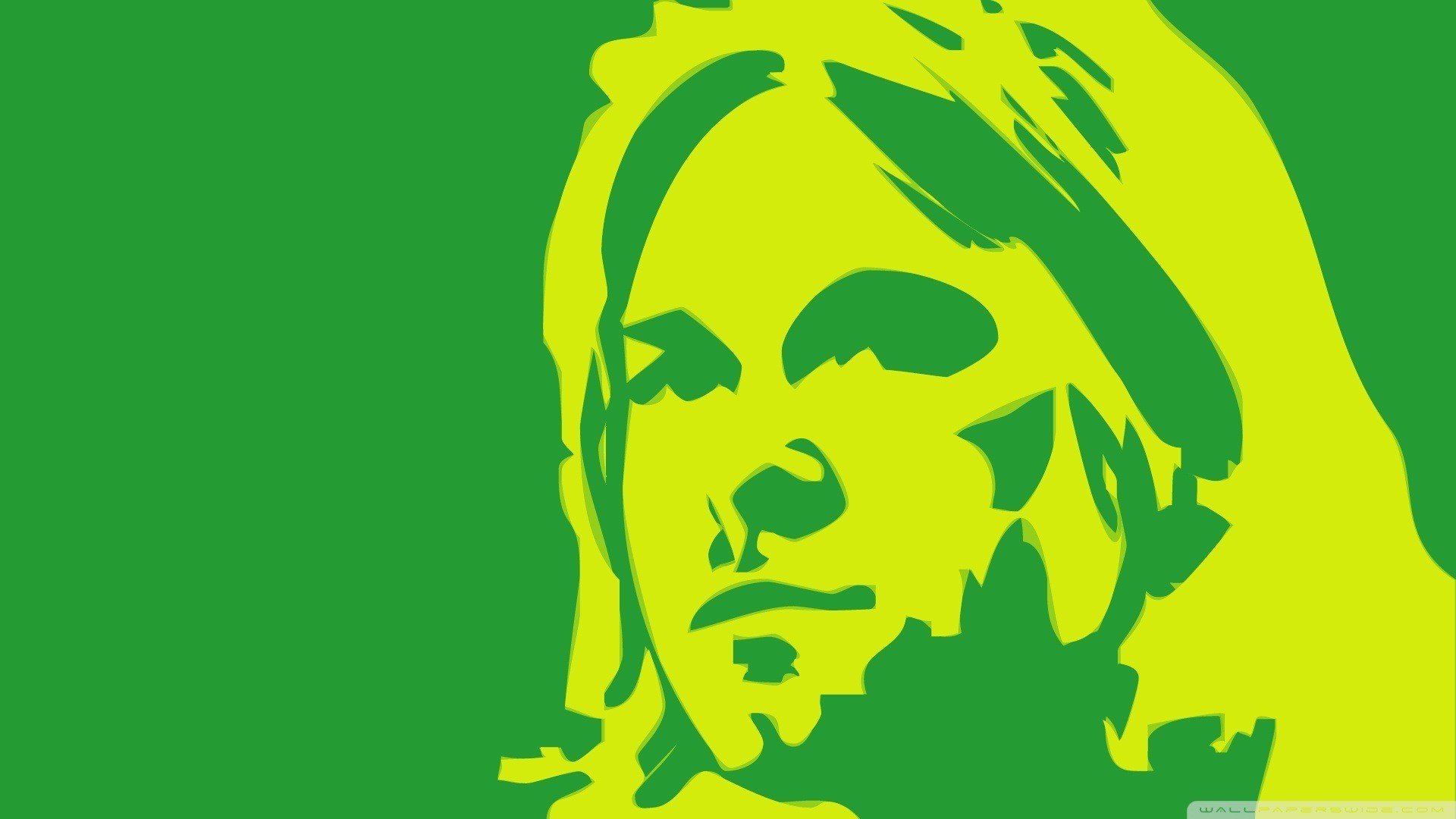 Kurt Cobain, Pop art, Verde, Ritratto, Full HD 1080p, sfondo desktop