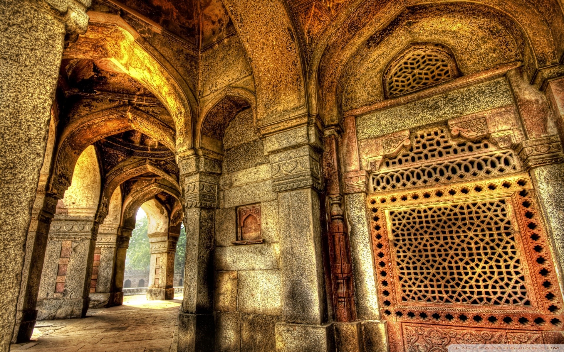 Fatehpur Sikri, India, Architettura Moghul, Archi, Jali, Full HD, sfondo per PC e portatile